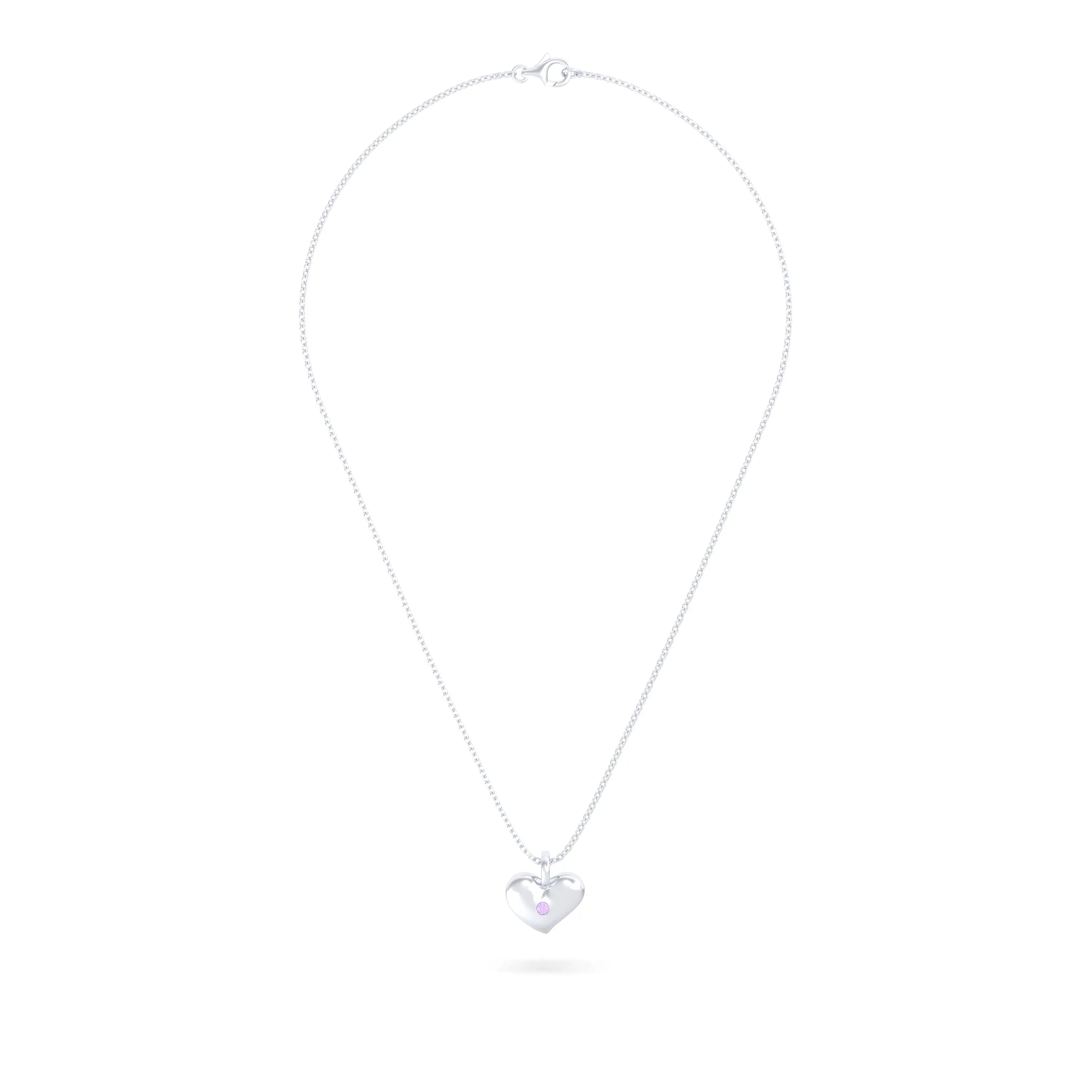 Collier Cœur Volupté en Argent 950 & Pierre au Choix - L'Écrin de vos Émotions