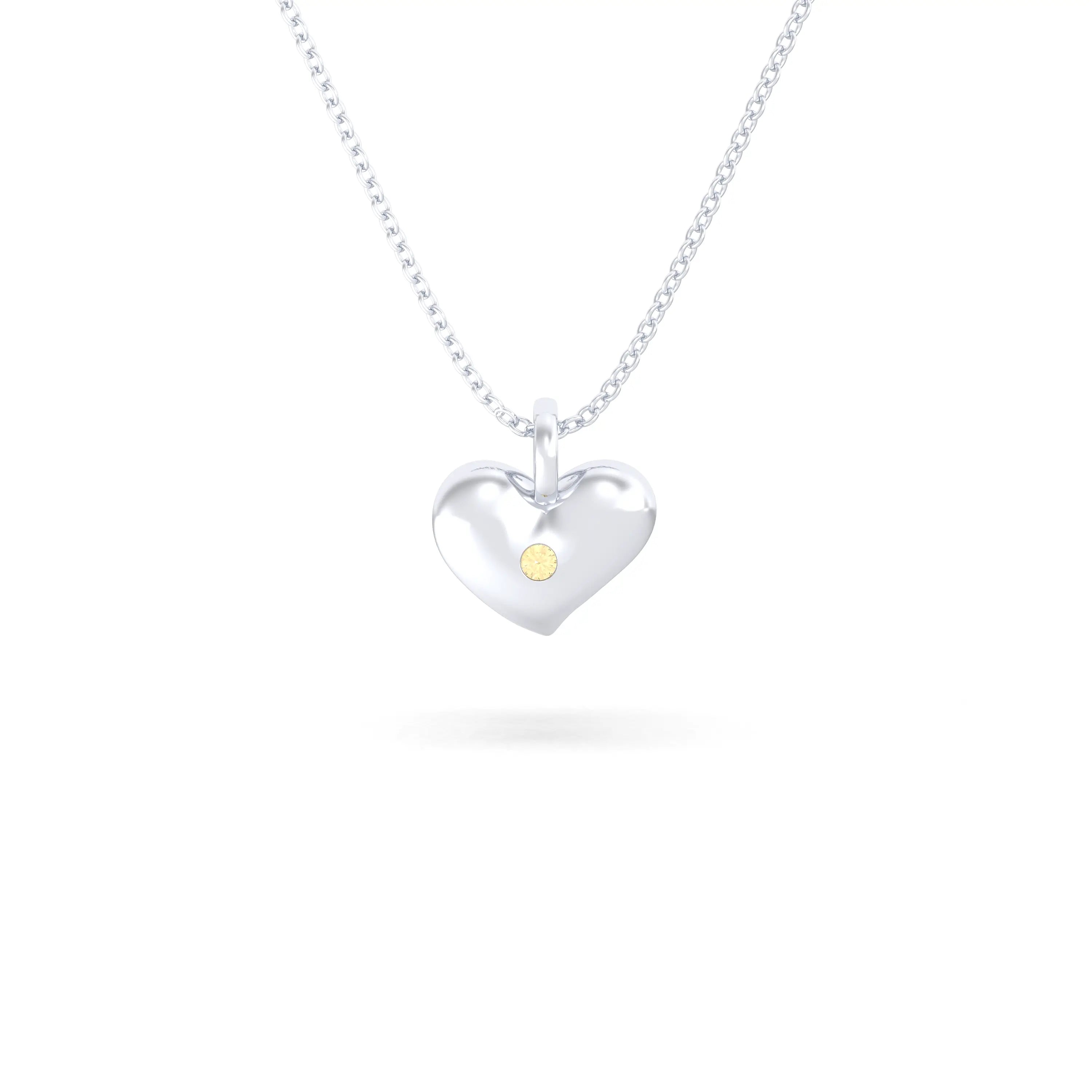 Collier Cœur Volupté en Argent 950 & Pierre au Choix - L'Écrin de vos Émotions