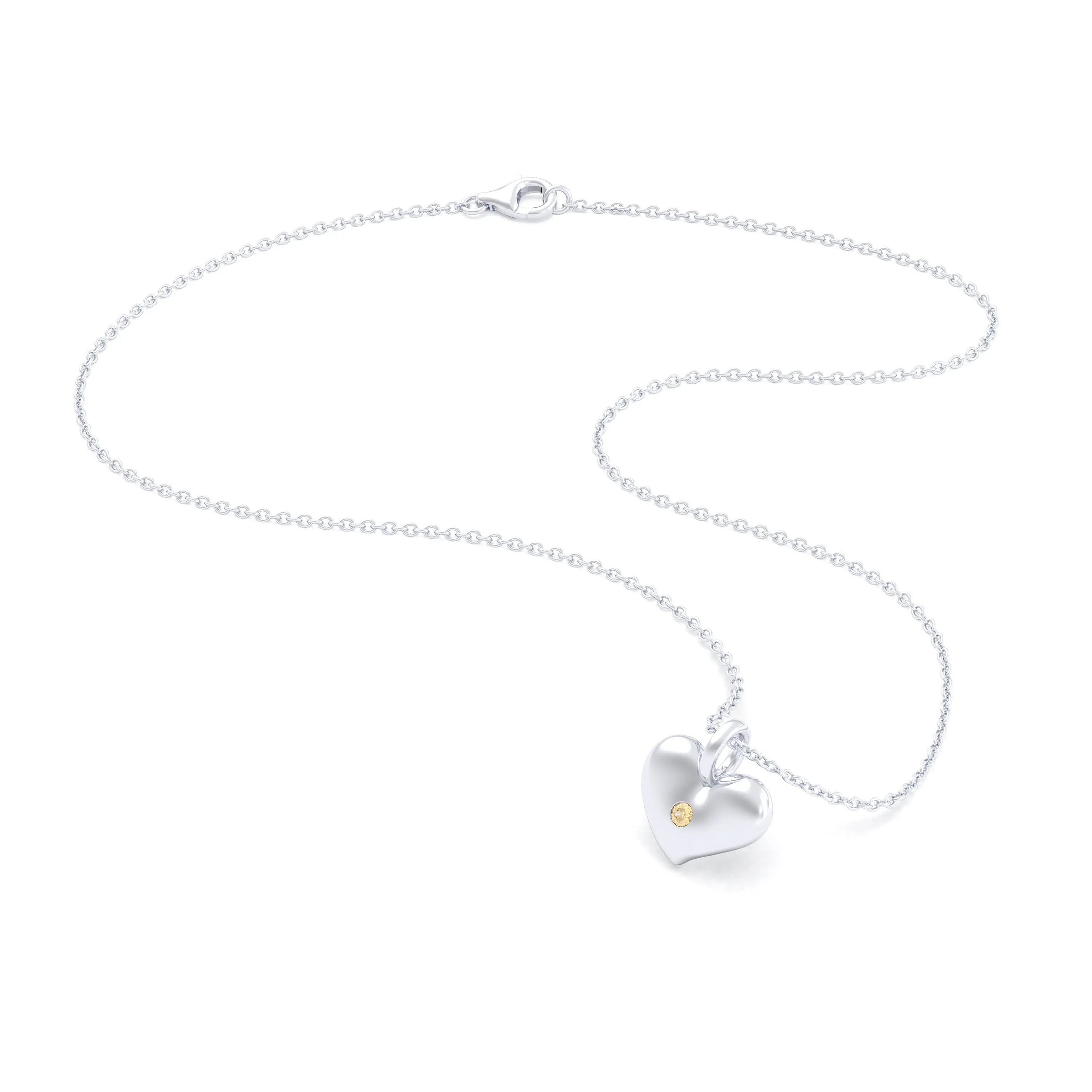 Collier Cœur Volupté en Argent 950 & Pierre au Choix - L'Écrin de vos Émotions