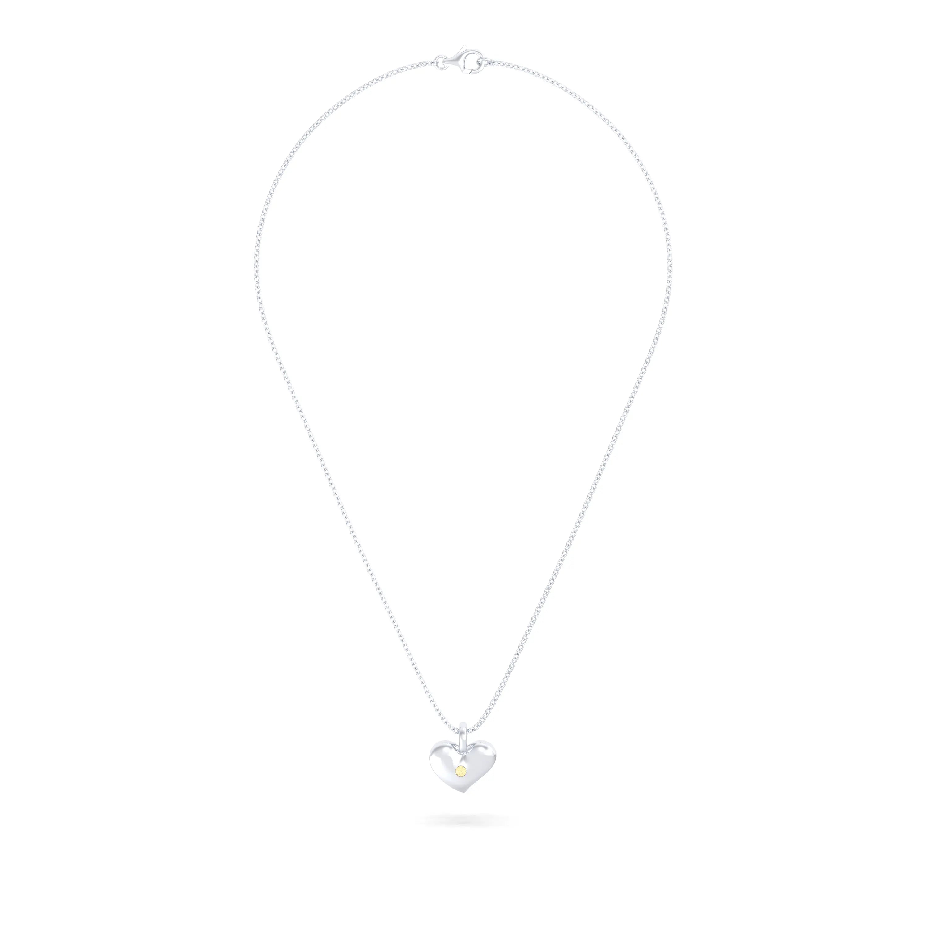 Collier Cœur Volupté en Argent 950 & Pierre au Choix - L'Écrin de vos Émotions