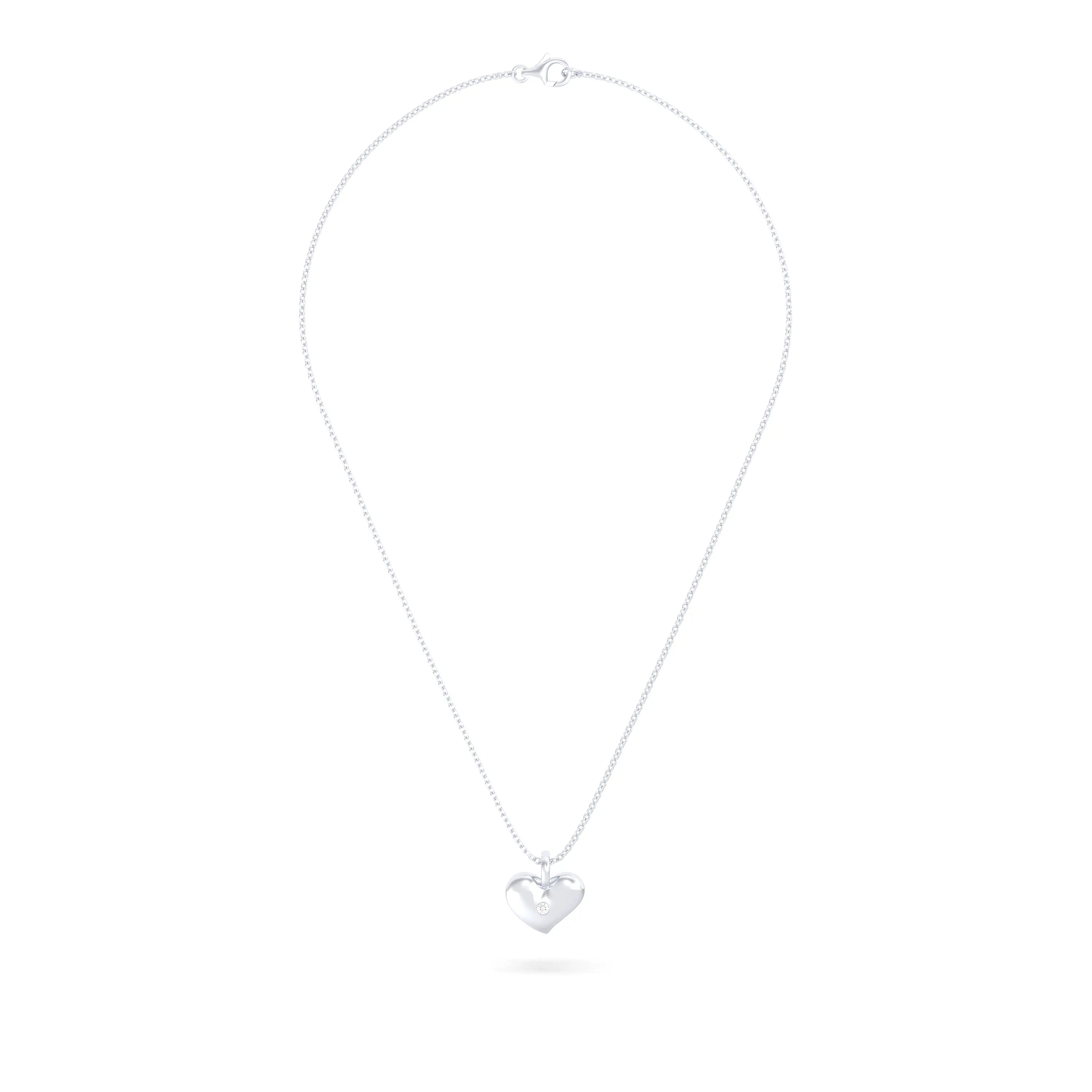 Collier Cœur Volupté en Argent 950 & Pierre au Choix - L'Écrin de vos Émotions