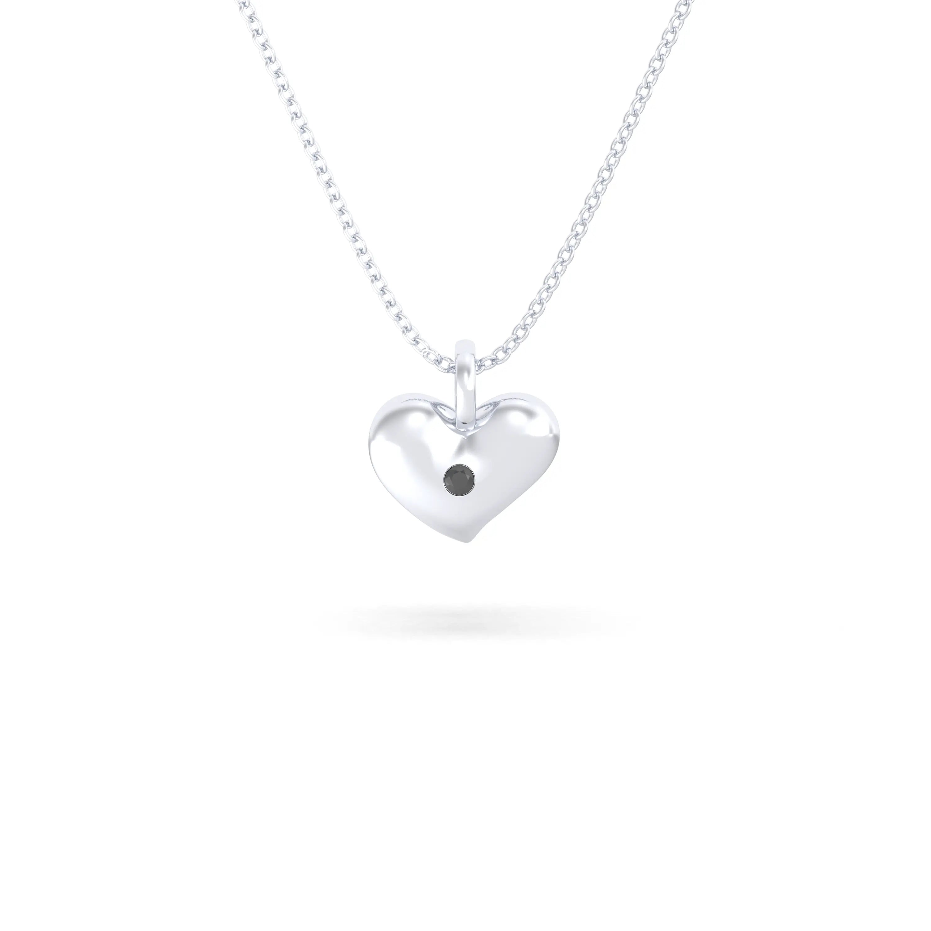 Collier Cœur Volupté en Argent 950 & Pierre au Choix - L'Écrin de vos Émotions