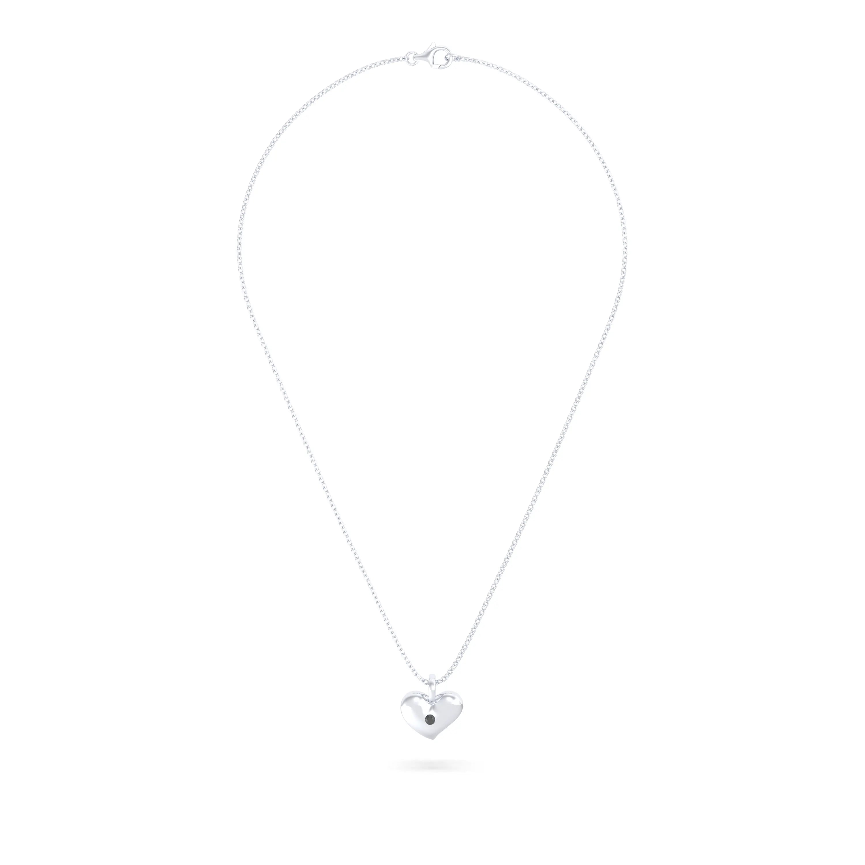 Collier Cœur Volupté en Argent 950 & Pierre au Choix - L'Écrin de vos Émotions