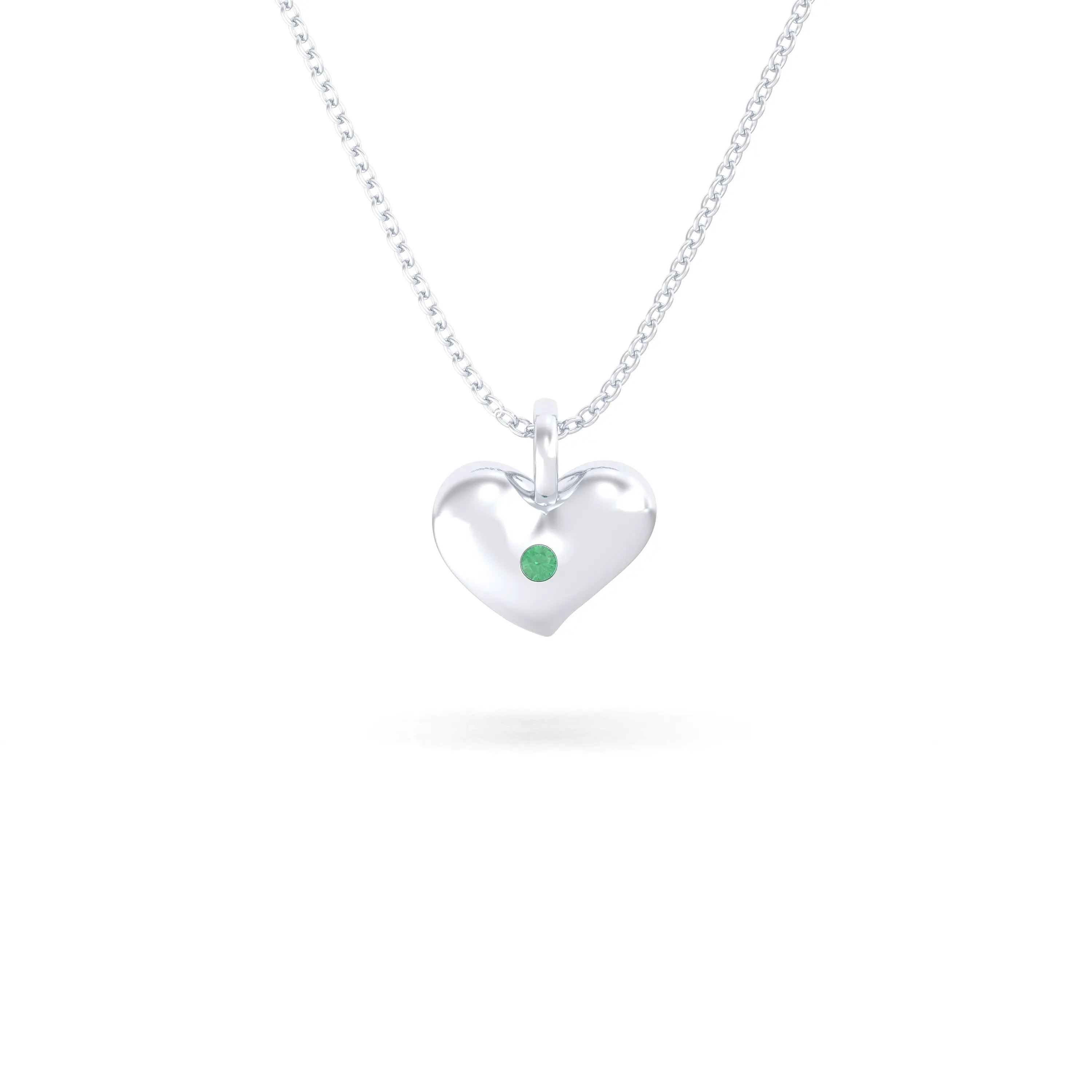 Collier Cœur Volupté en Argent 950 & Pierre au Choix - L'Écrin de vos Émotions