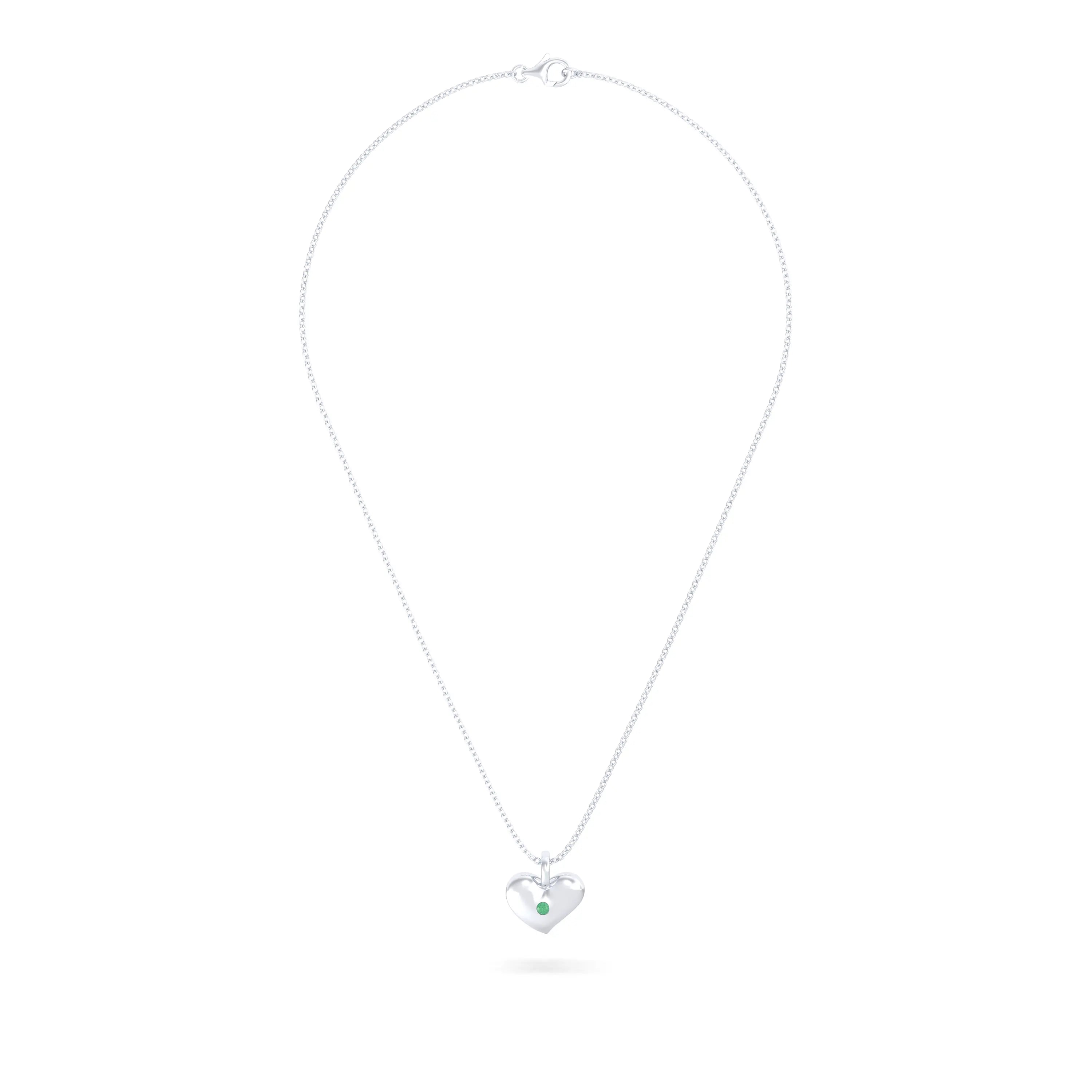 Collier Cœur Volupté en Argent 950 & Pierre au Choix - L'Écrin de vos Émotions