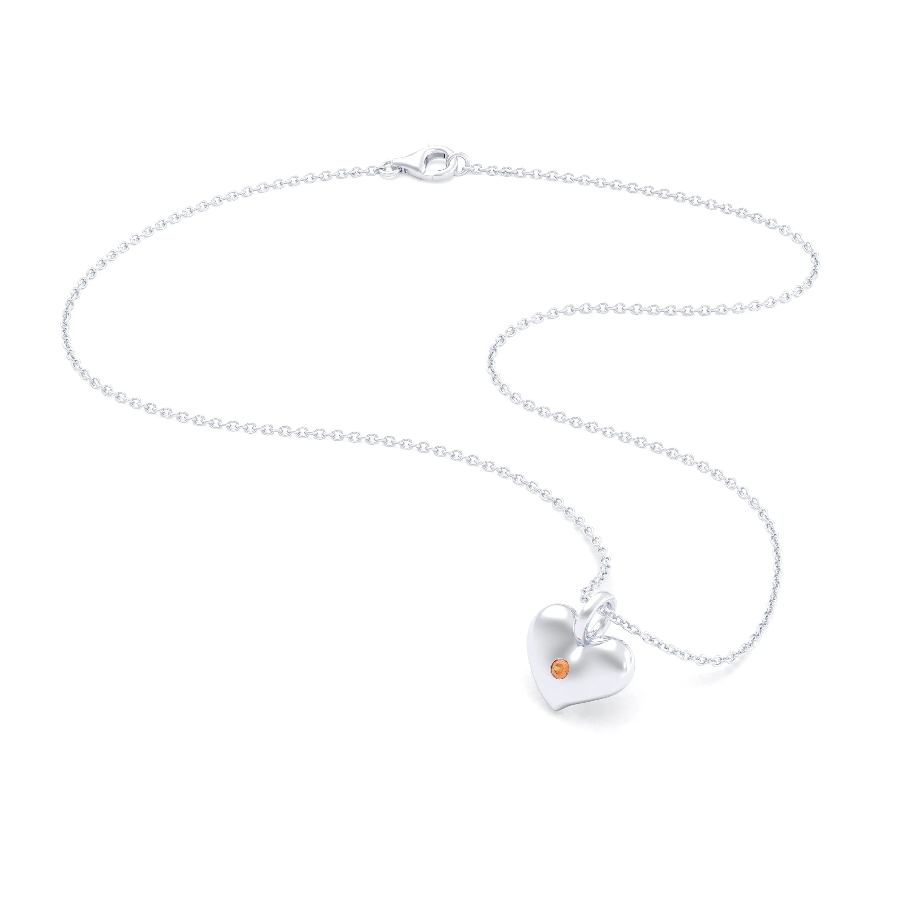 Collier Cœur Volupté en Argent 950 & Pierre au Choix - L'Écrin de vos Émotions