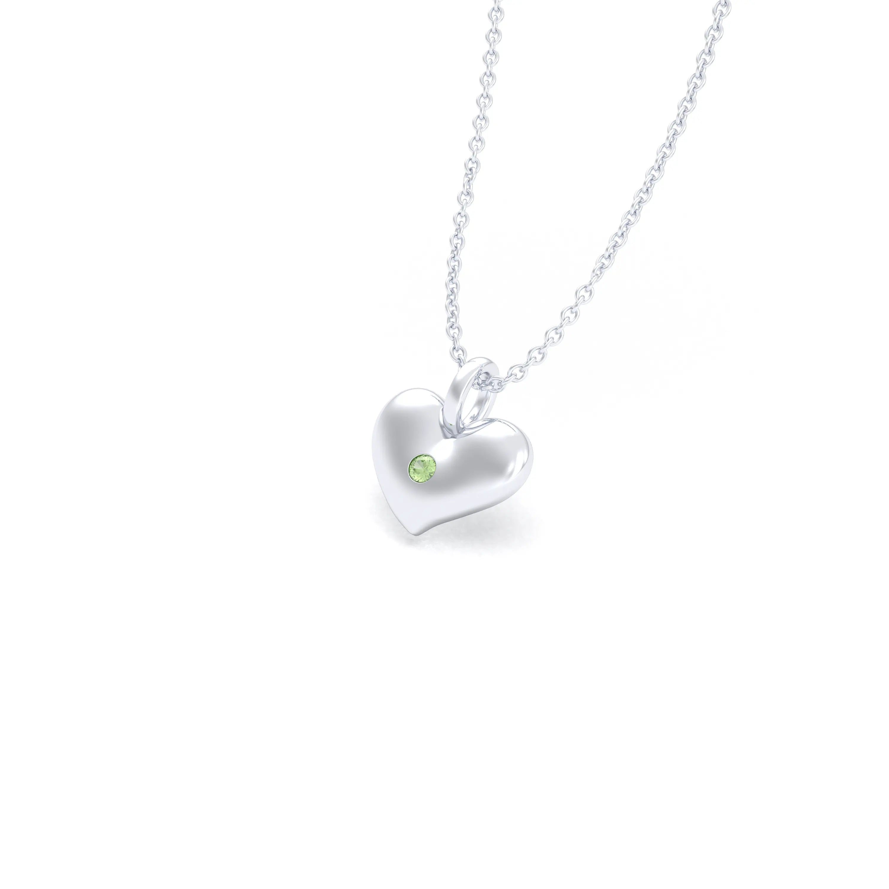 Collier Cœur Volupté en Argent 950 & Pierre au Choix - L'Écrin de vos Émotions Péridot