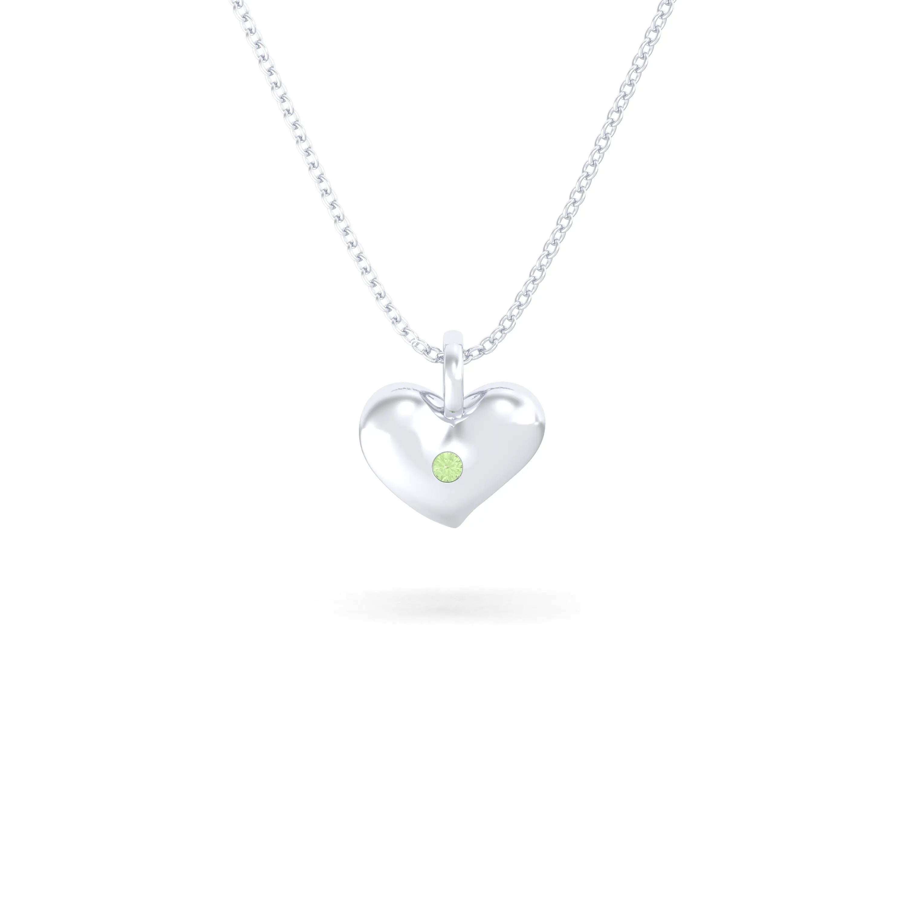 Collier Cœur Volupté en Argent 950 & Pierre au Choix - L'Écrin de vos Émotions