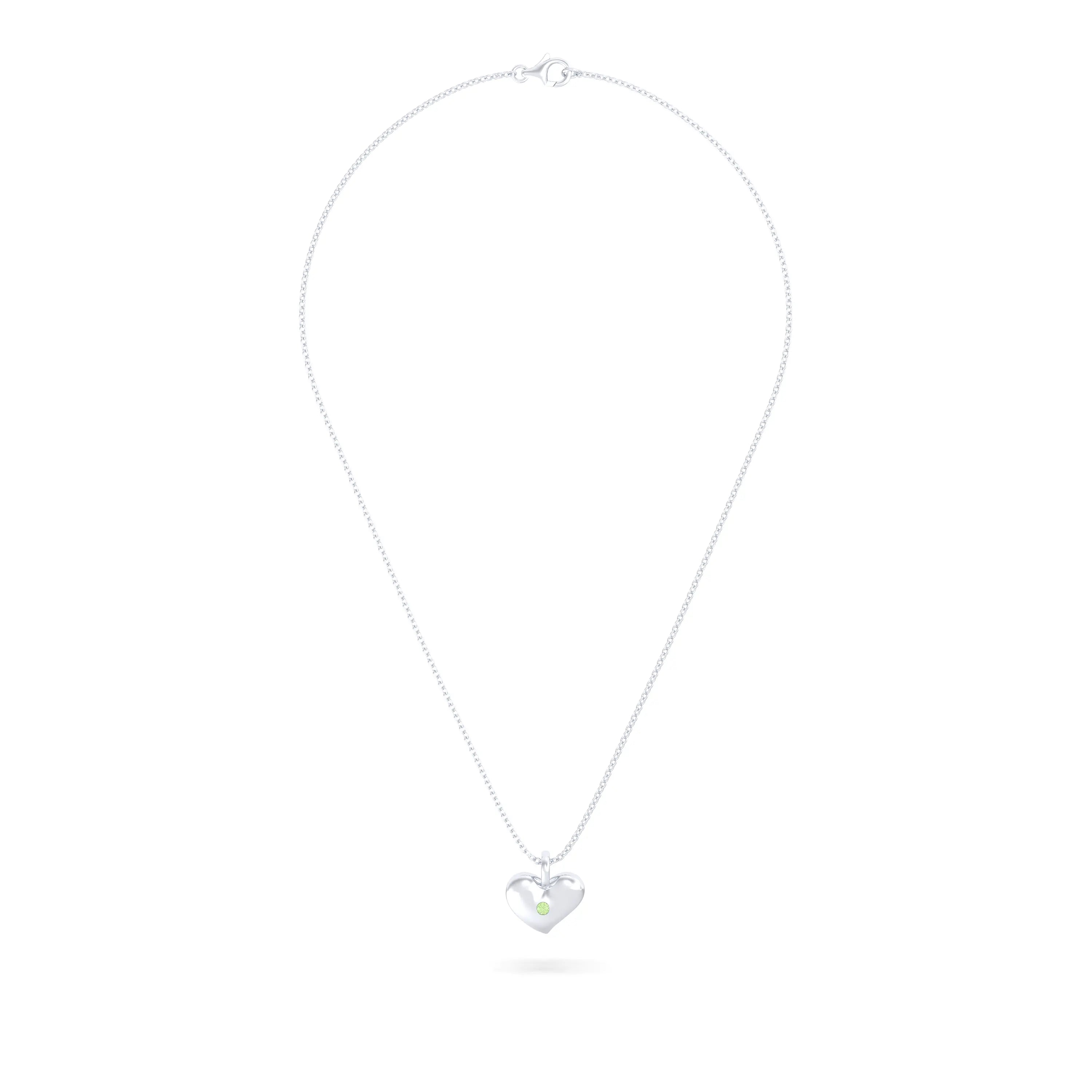 Collier Cœur Volupté en Argent 950 & Pierre au Choix - L'Écrin de vos Émotions