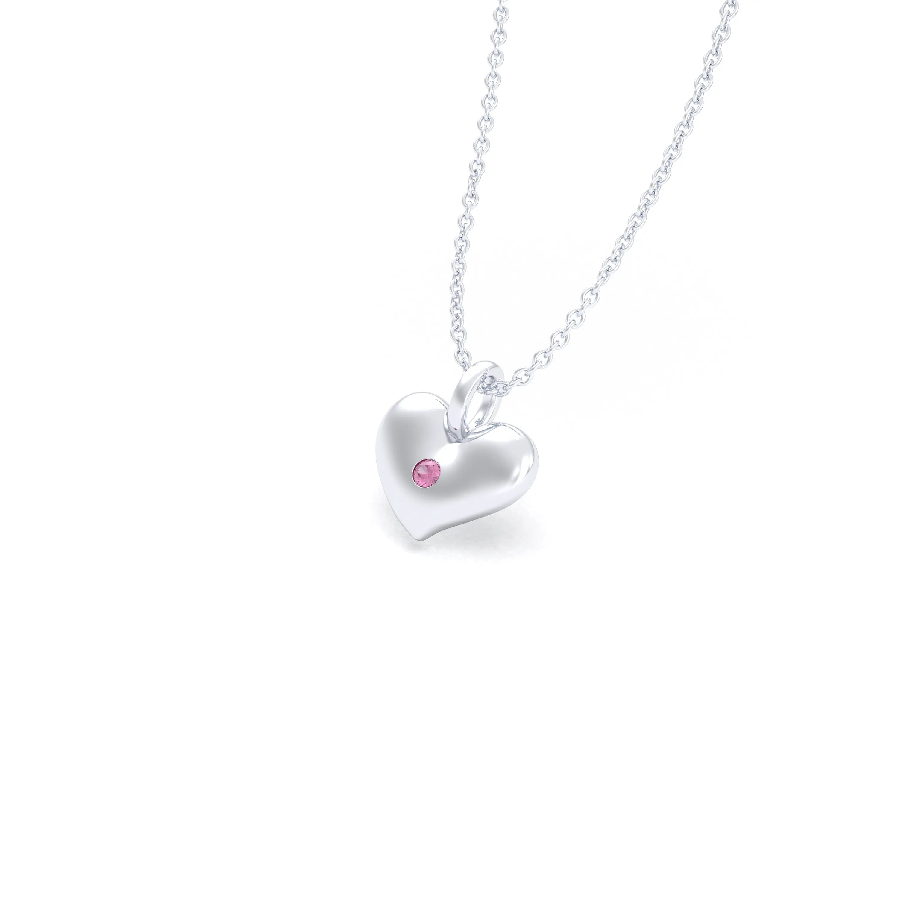 Collier Cœur Volupté en Argent 950 & Pierre au Choix - L'Écrin de vos Émotions Grenat Rhodolite