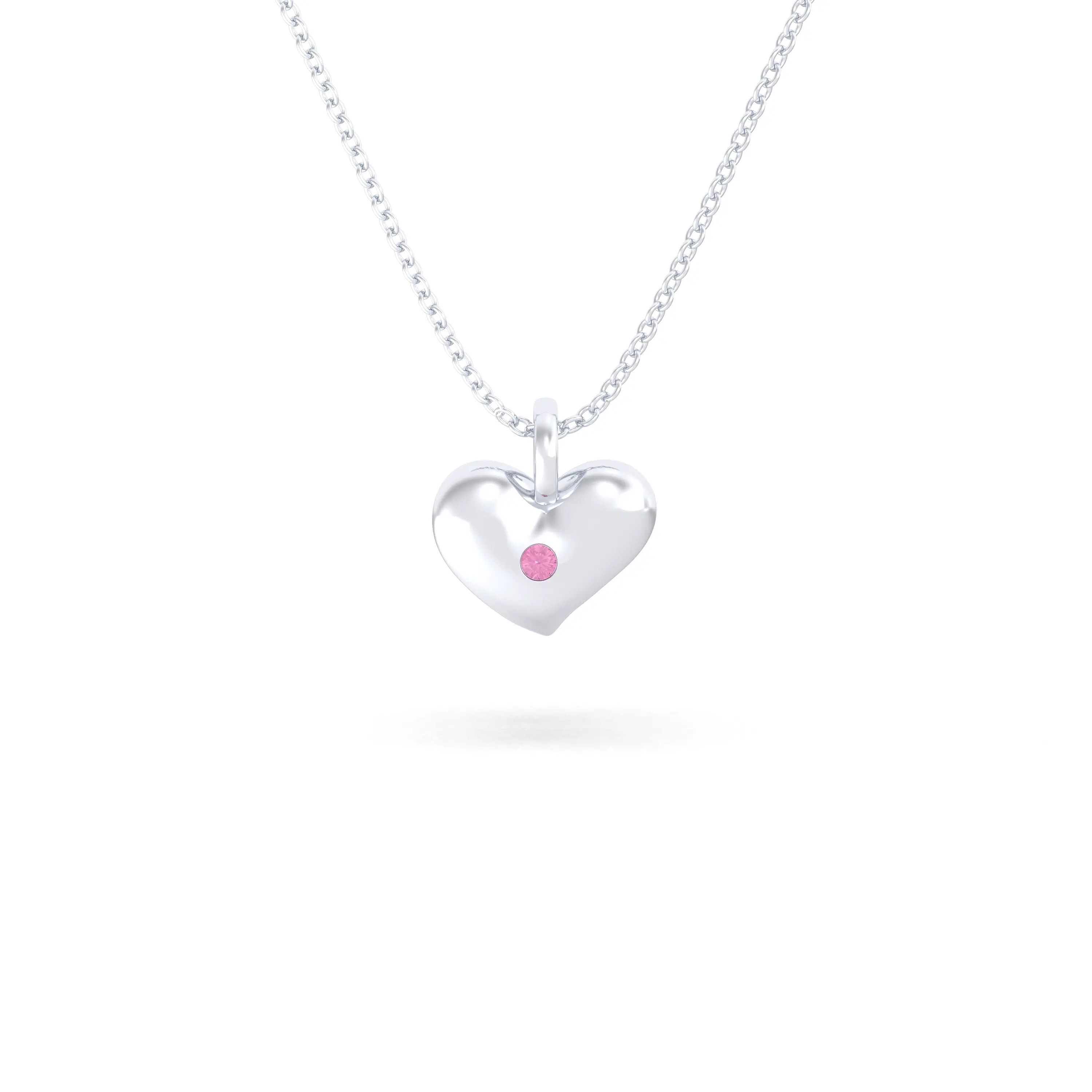 Collier Cœur Volupté en Argent 950 & Pierre au Choix - L'Écrin de vos Émotions