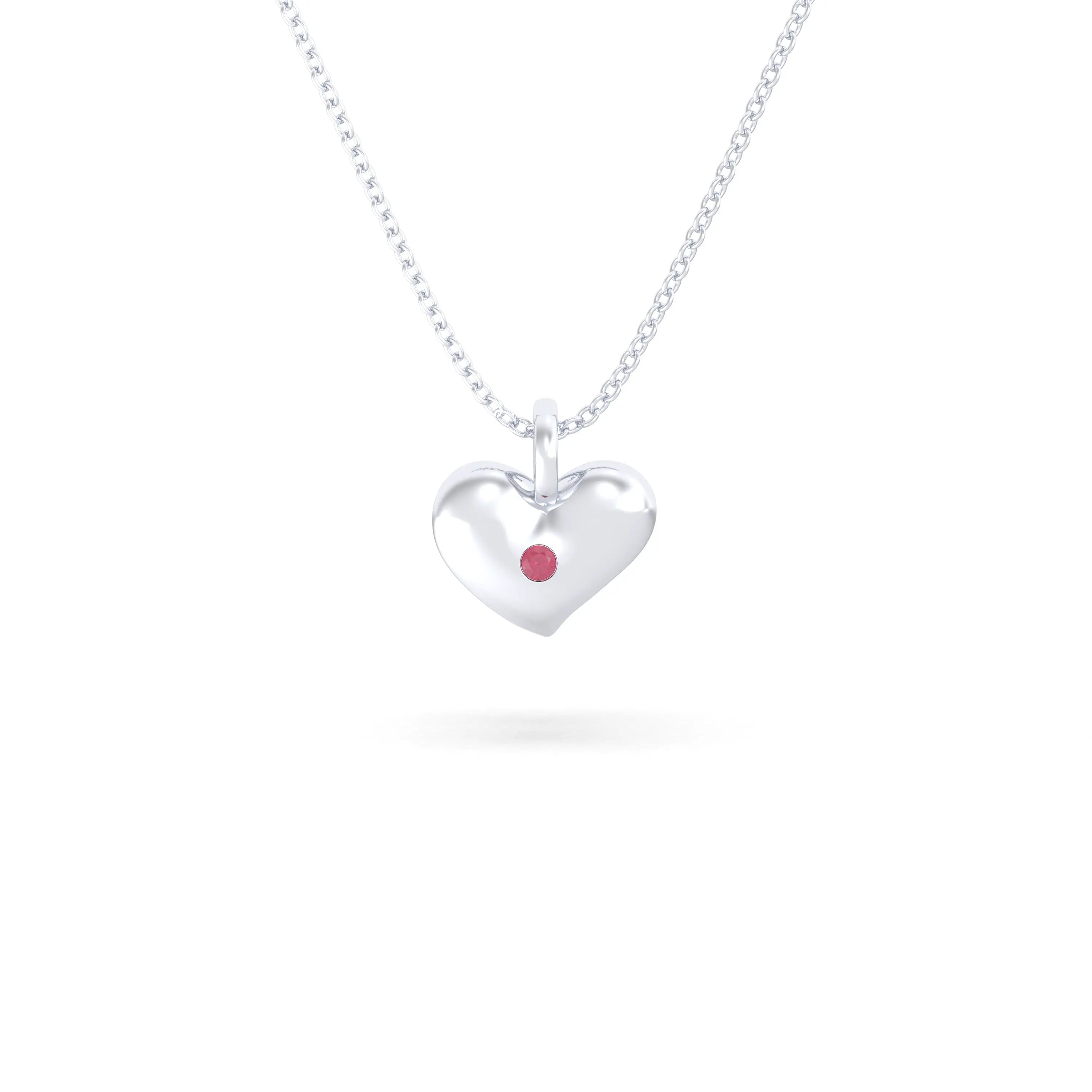 Collier Cœur Volupté en Argent 950 & Pierre au Choix - L'Écrin de vos Émotions