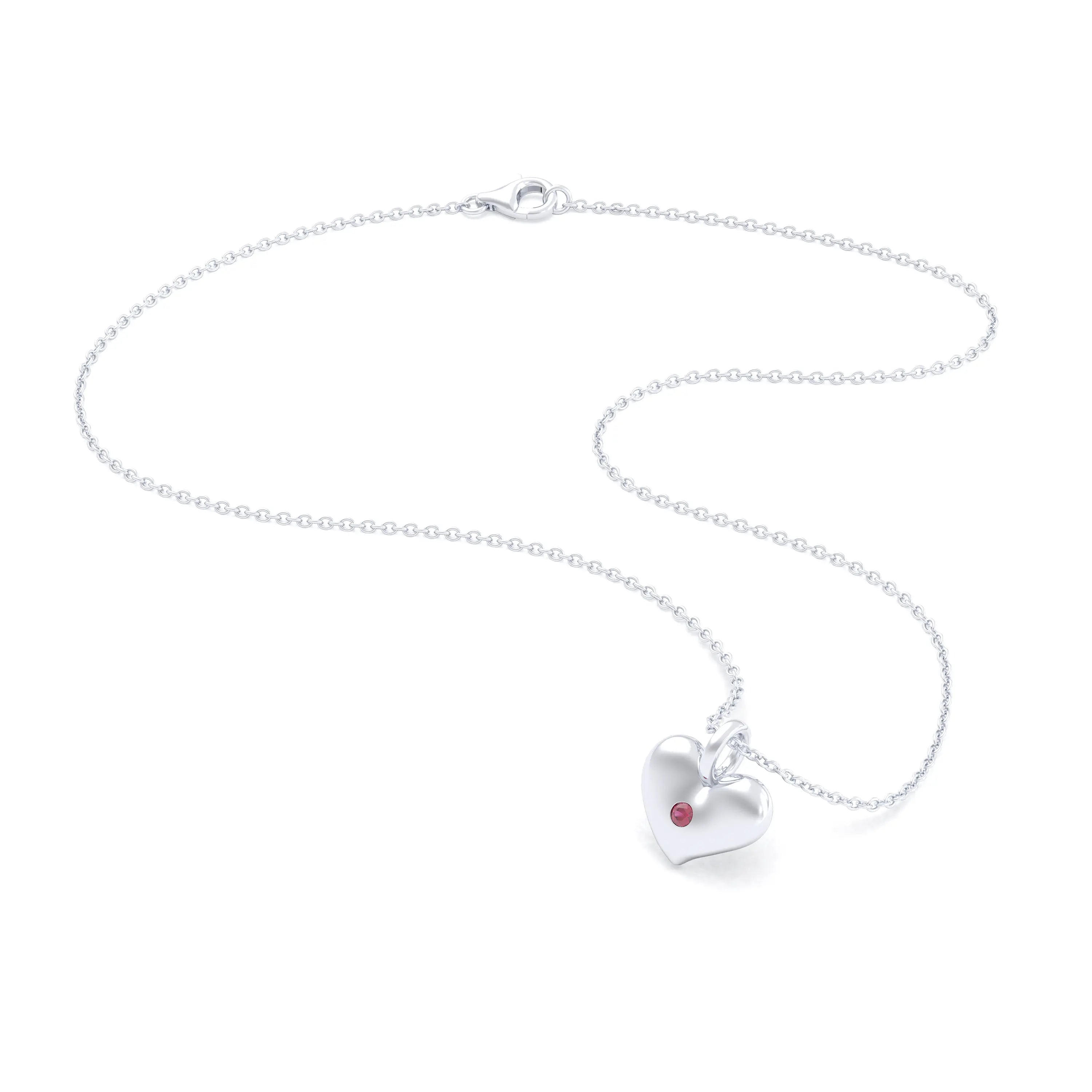 Collier Cœur Volupté en Argent 950 & Pierre au Choix - L'Écrin de vos Émotions