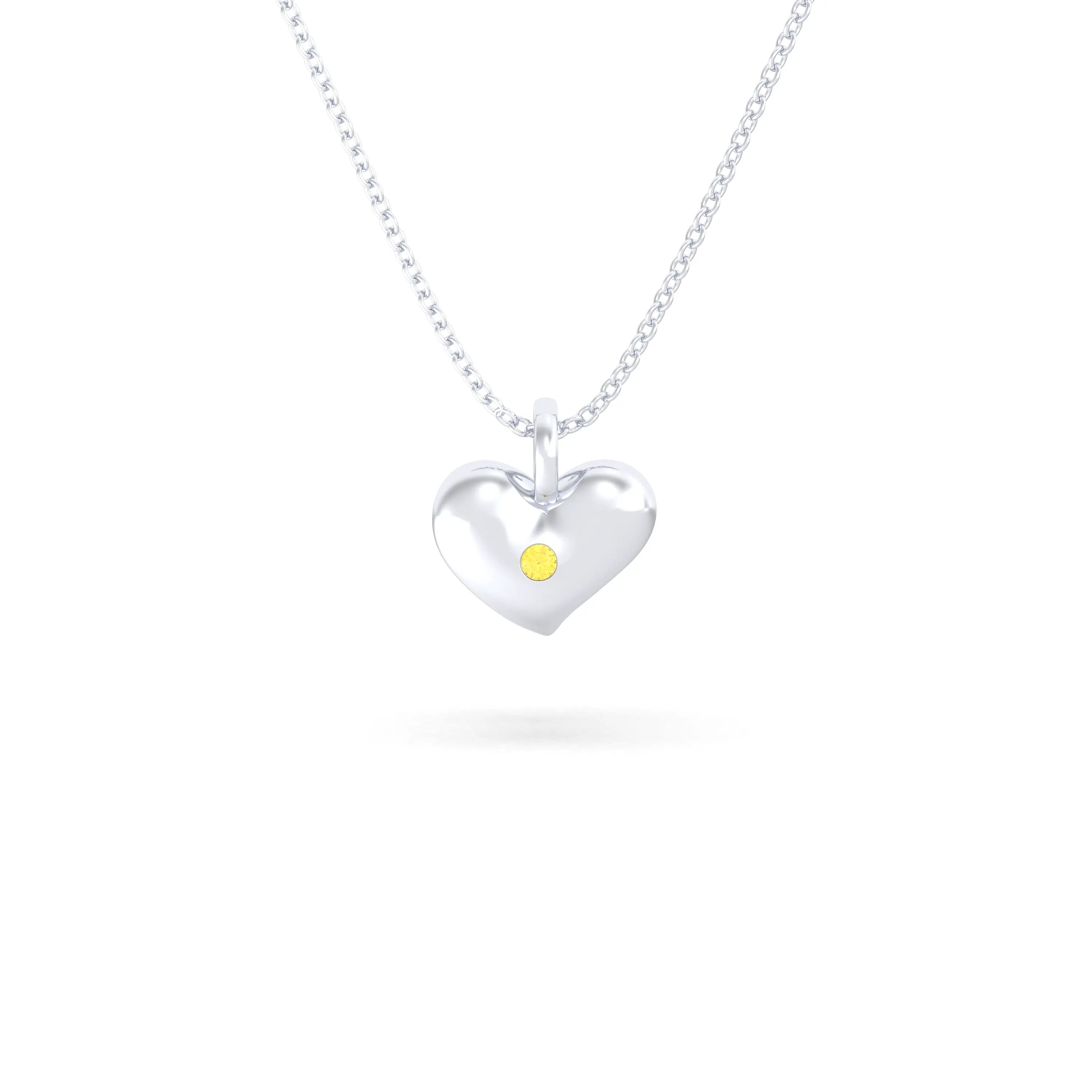 Collier Cœur Volupté en Argent 950 & Pierre au Choix - L'Écrin de vos Émotions