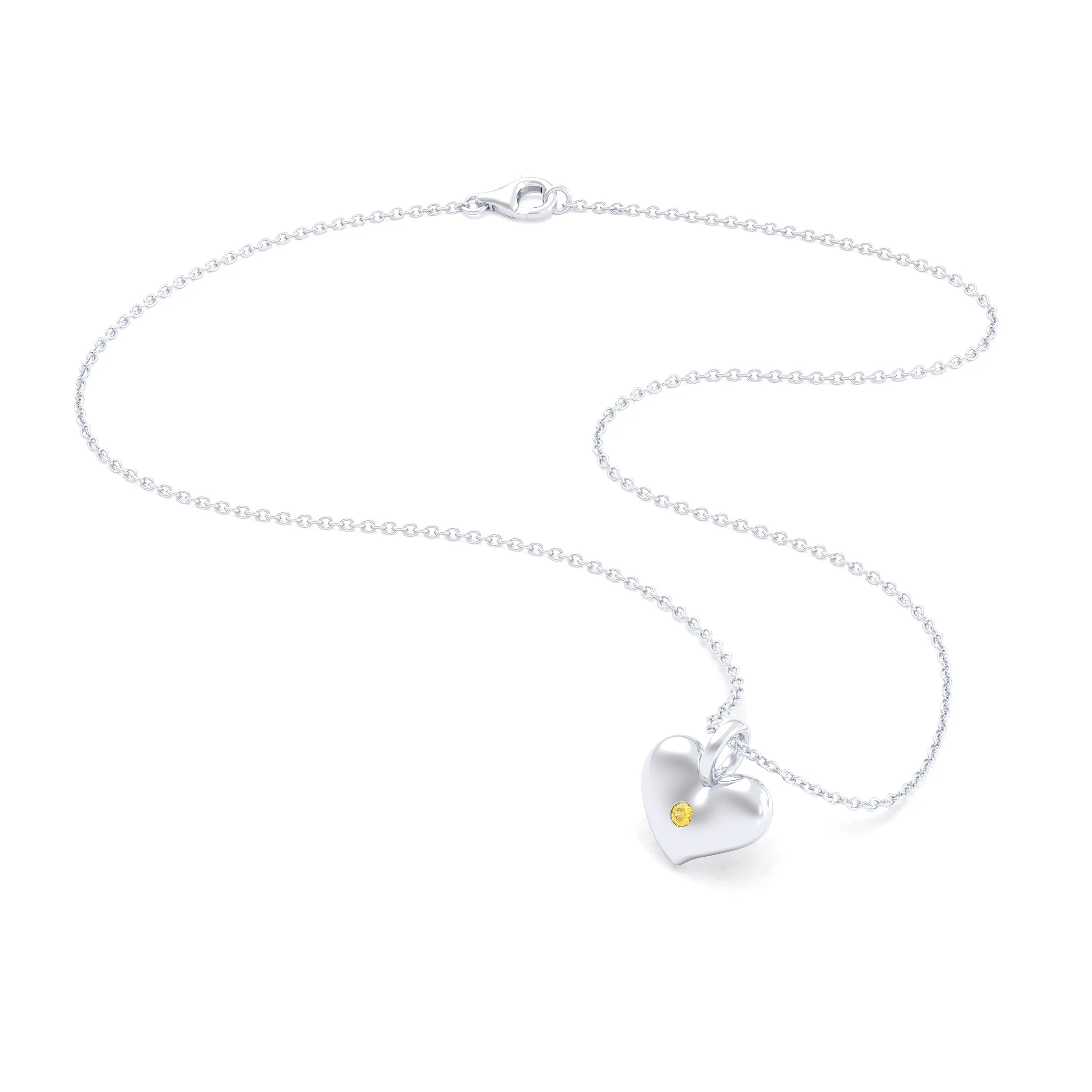 Collier Cœur Volupté en Argent 950 & Pierre au Choix - L'Écrin de vos Émotions