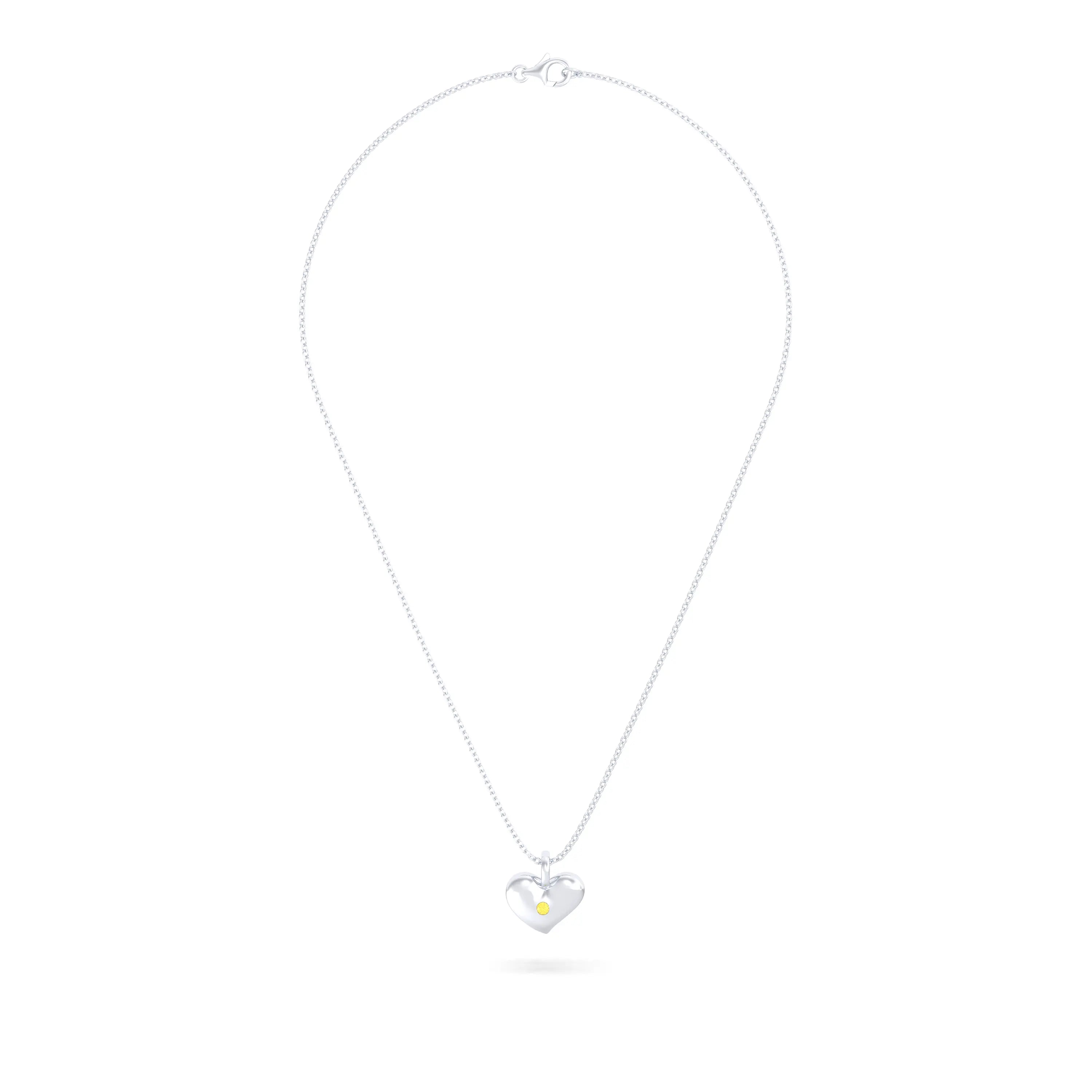 Collier Cœur Volupté en Argent 950 & Pierre au Choix - L'Écrin de vos Émotions