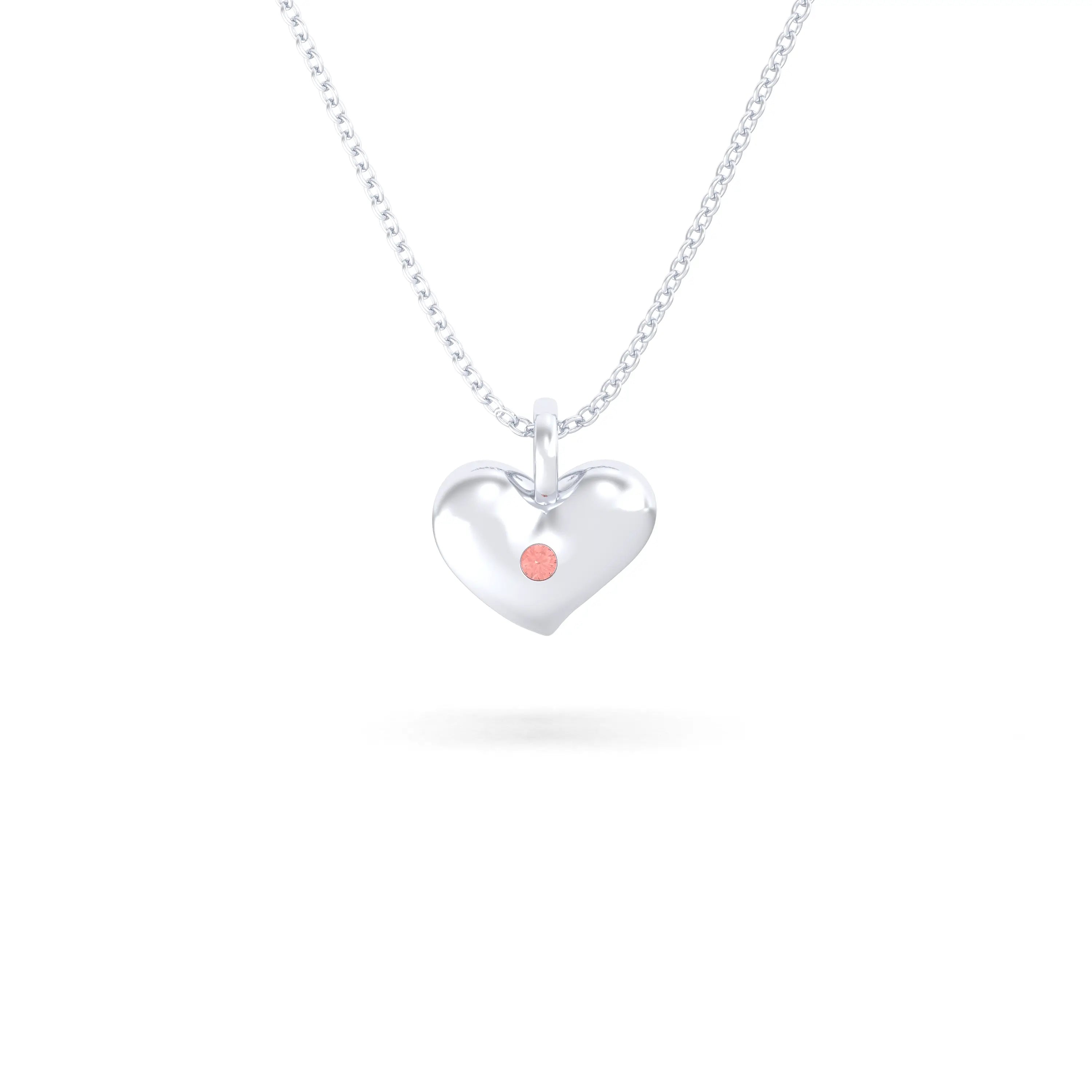 Collier Cœur Volupté en Argent 950 & Pierre au Choix - L'Écrin de vos Émotions