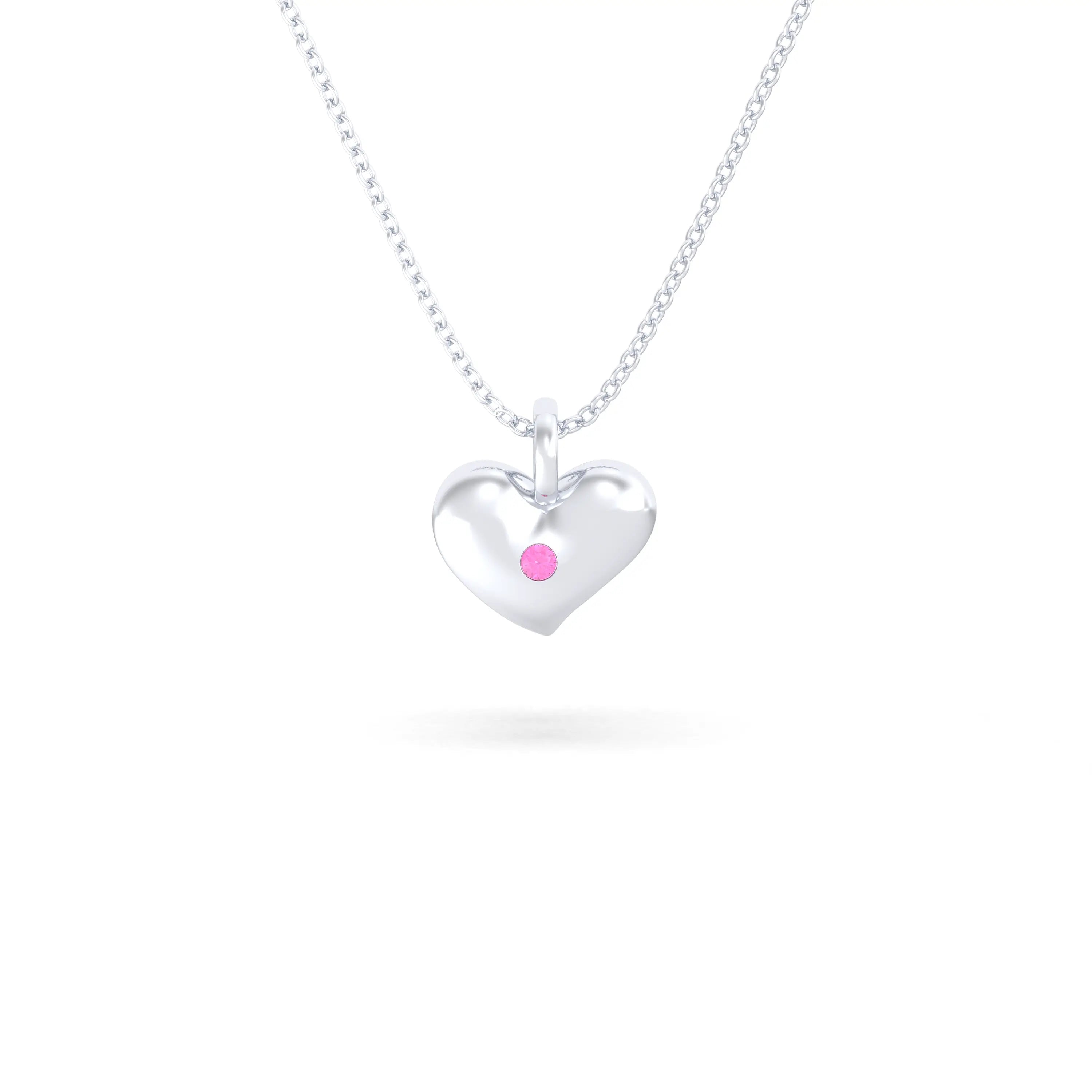 Collier Cœur Volupté en Argent 950 & Pierre au Choix - L'Écrin de vos Émotions