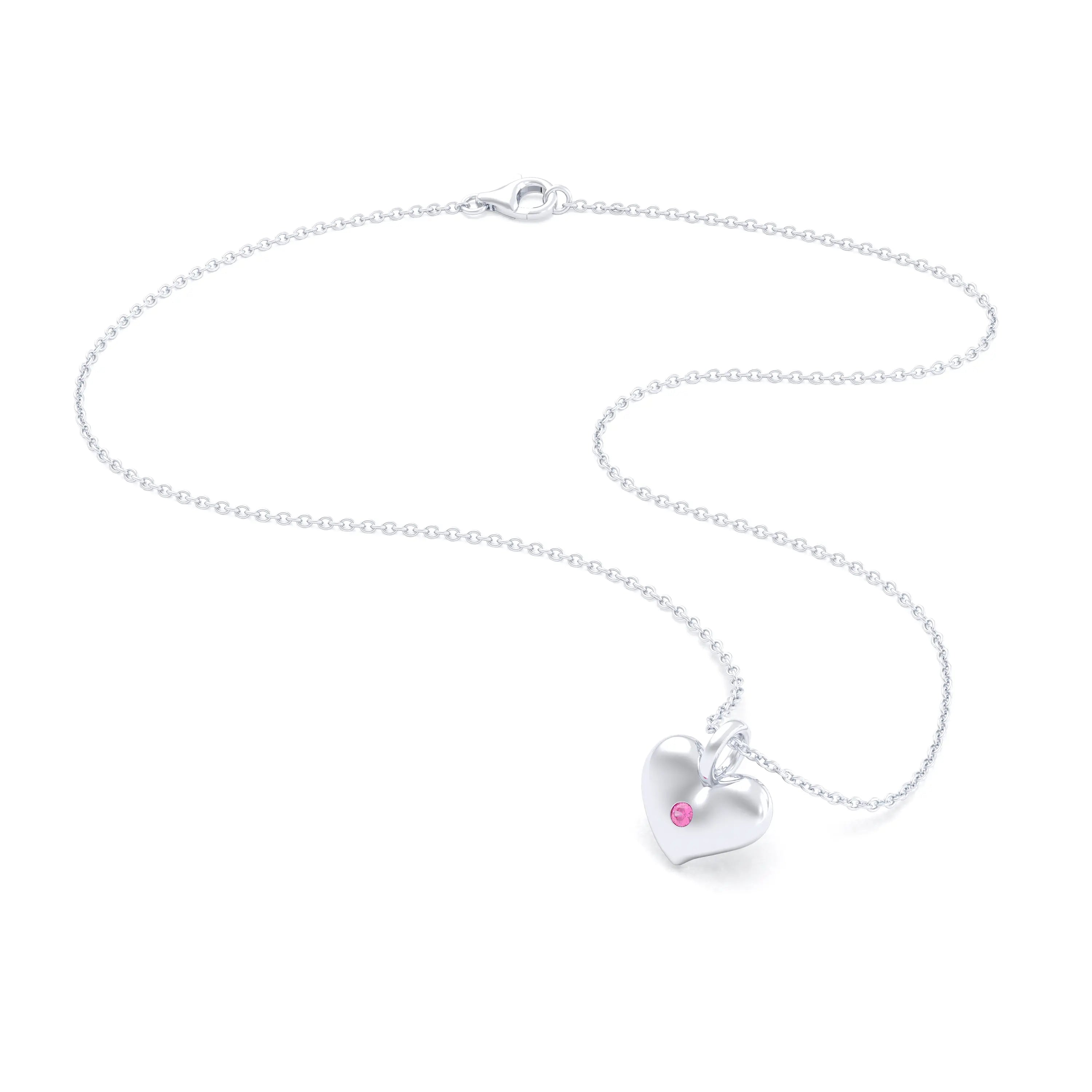 Collier Cœur Volupté en Argent 950 & Pierre au Choix - L'Écrin de vos Émotions