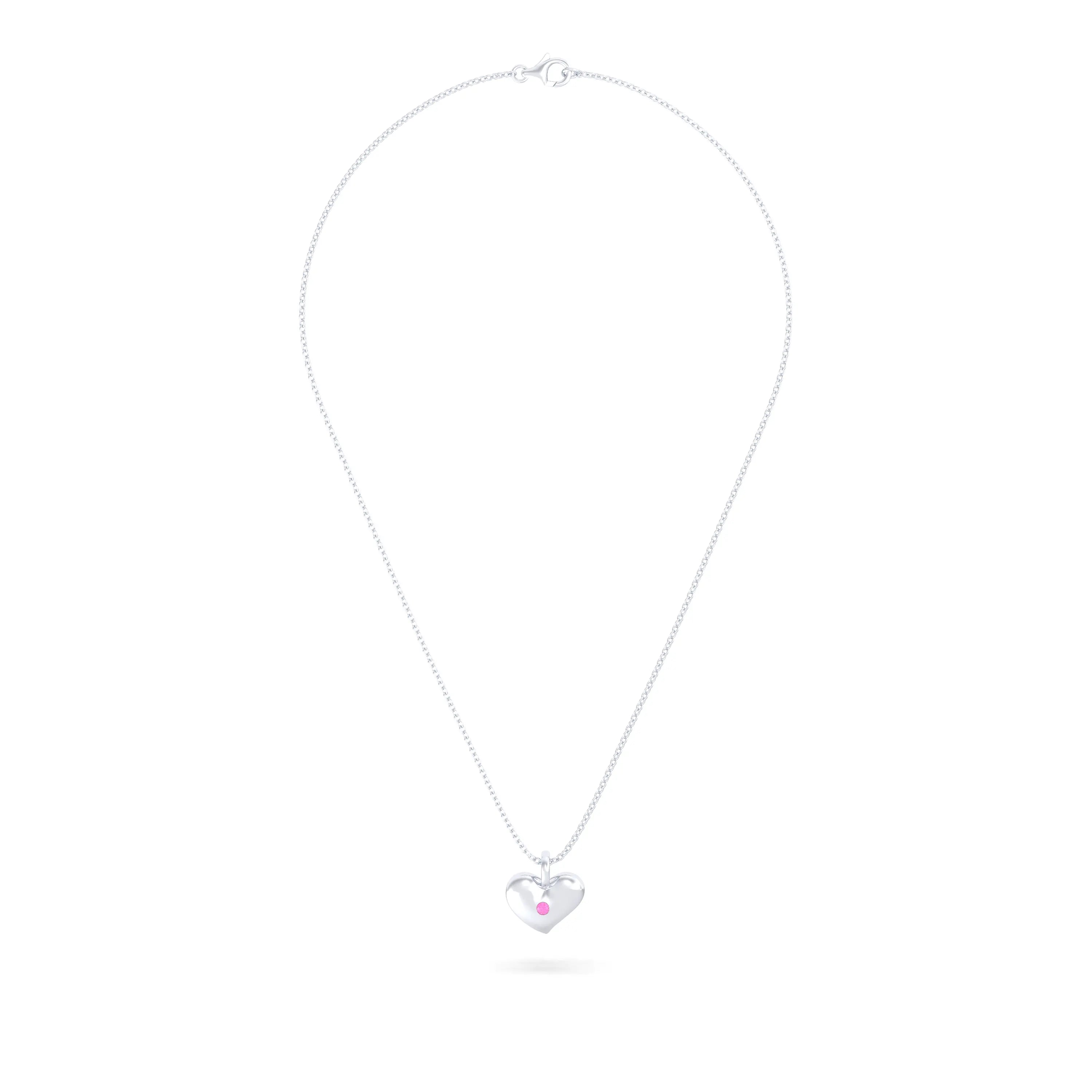 Collier Cœur Volupté en Argent 950 & Pierre au Choix - L'Écrin de vos Émotions