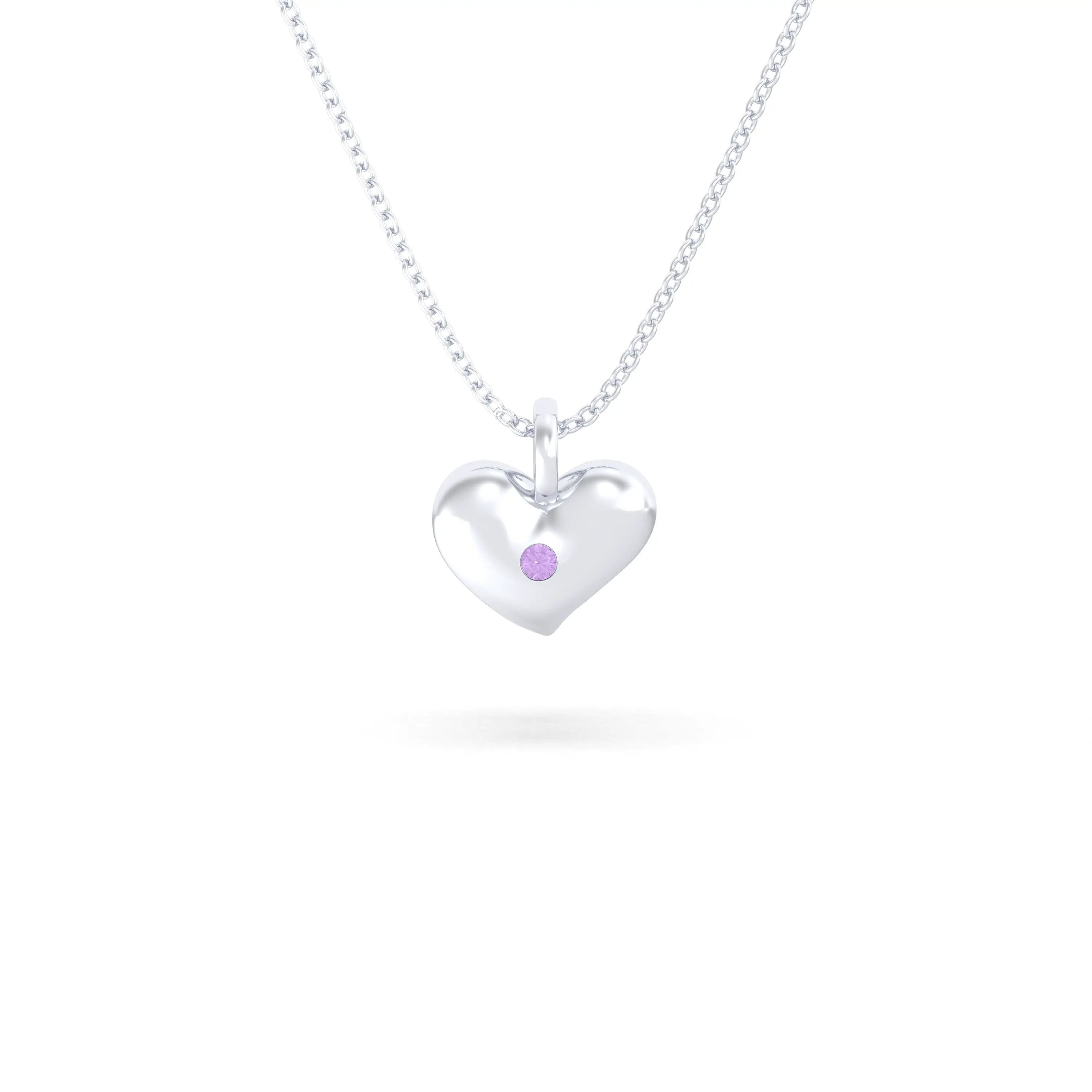 Collier Cœur Volupté en Argent 950 & Pierre au Choix - L'Écrin de vos Émotions