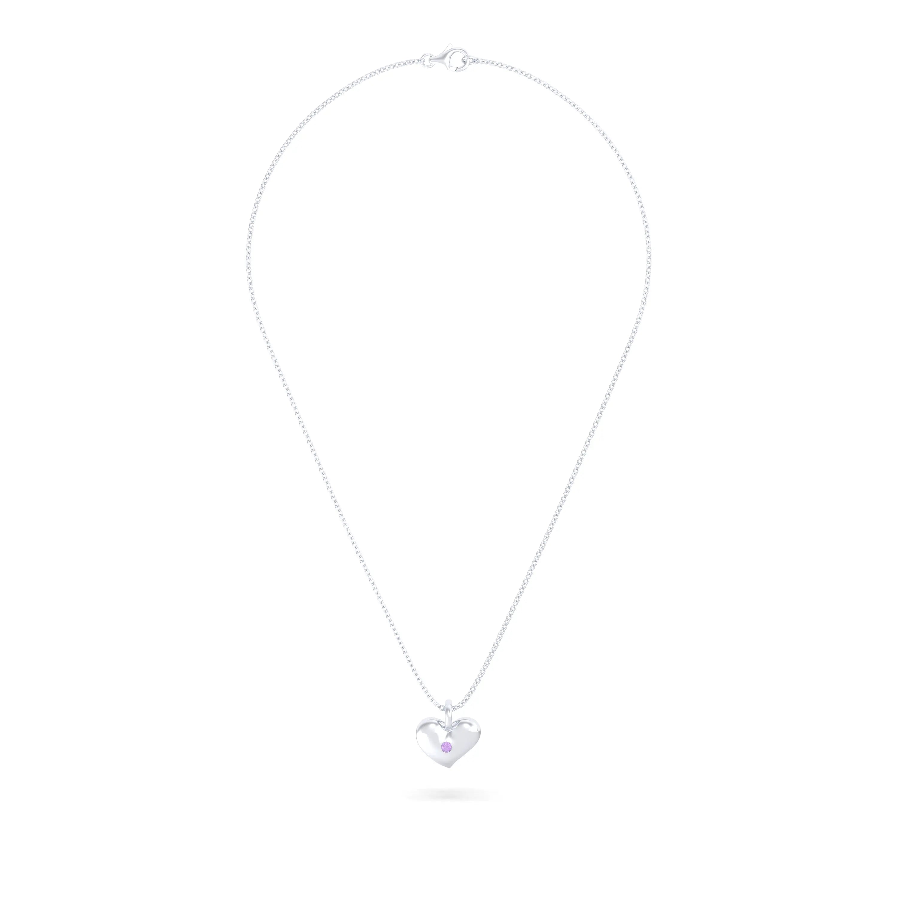 Collier Cœur Volupté en Argent 950 & Pierre au Choix - L'Écrin de vos Émotions