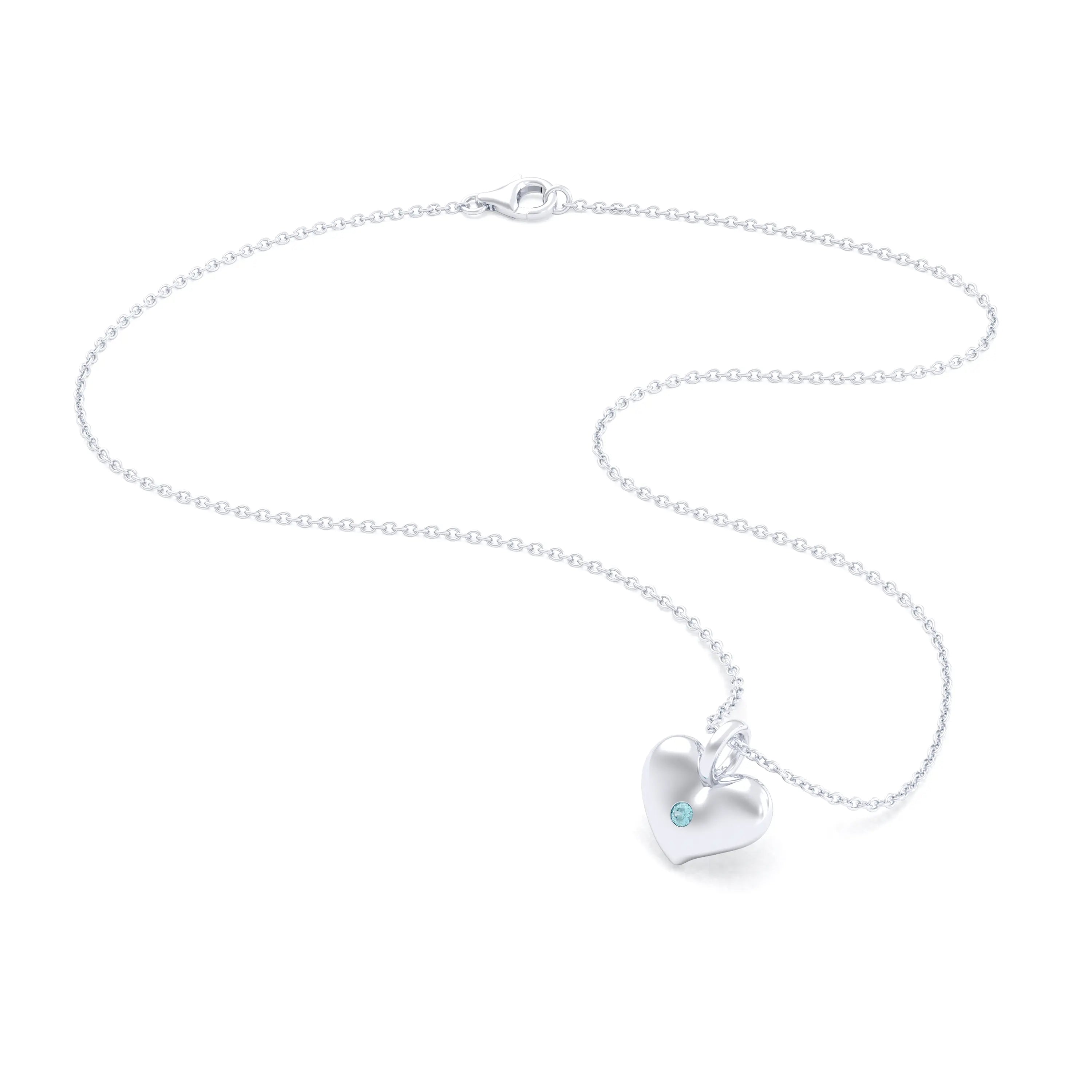 Collier Cœur Volupté en Argent 950 & Pierre au Choix - L'Écrin de vos Émotions