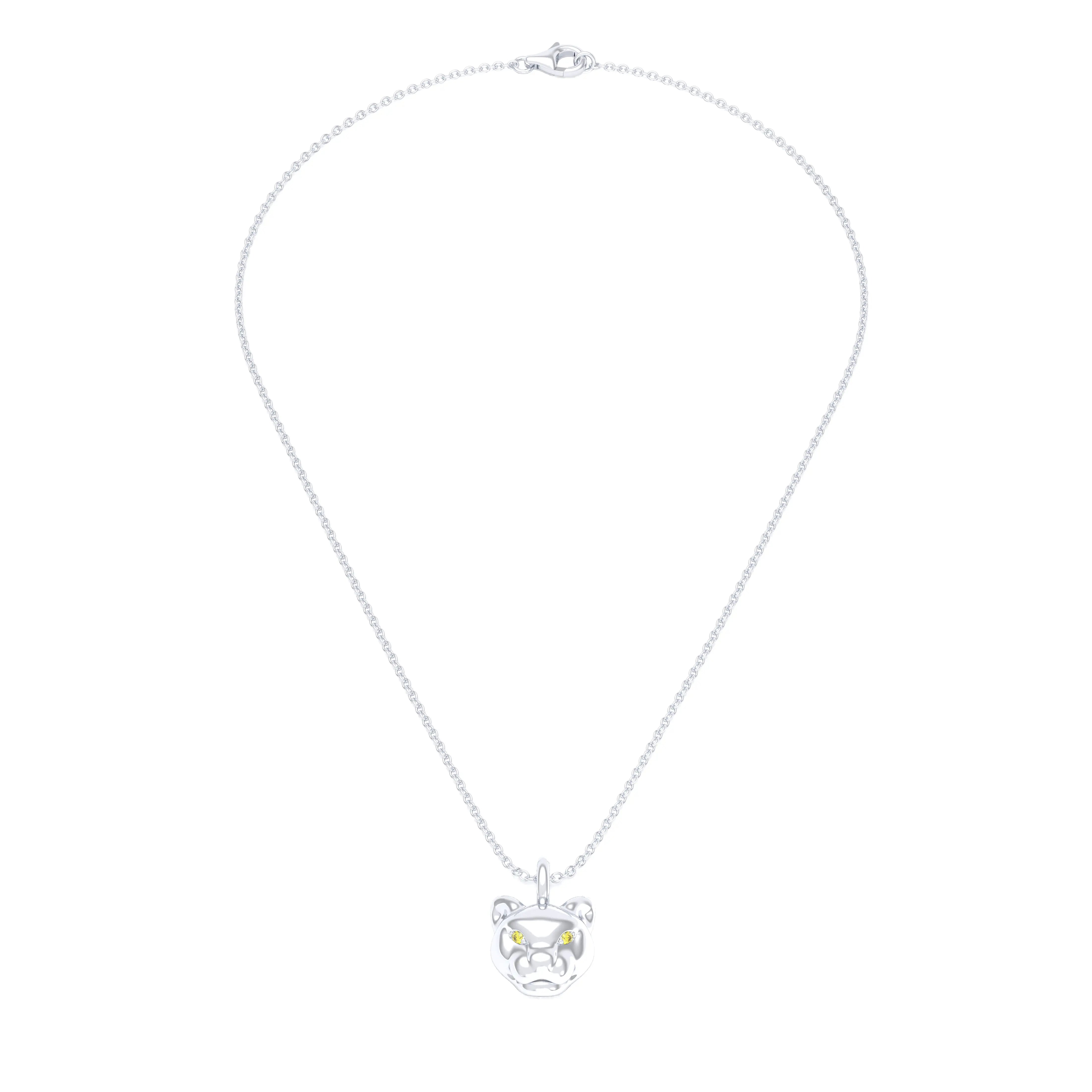 Collier Féline en Argent 950 et Pierres Précieuses