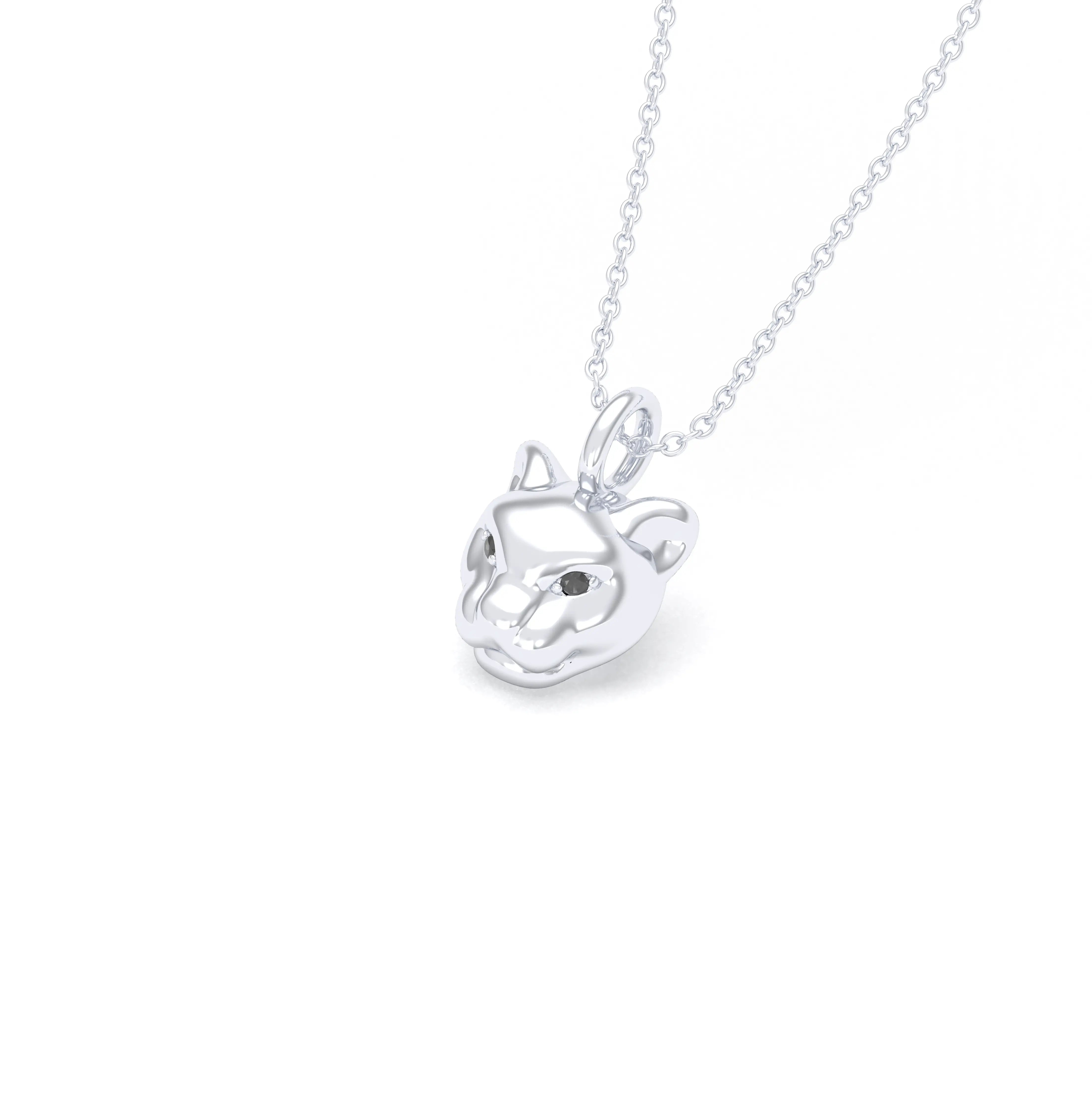 Collier Féline en Argent 950 et Pierres Précieuses Diamant noir