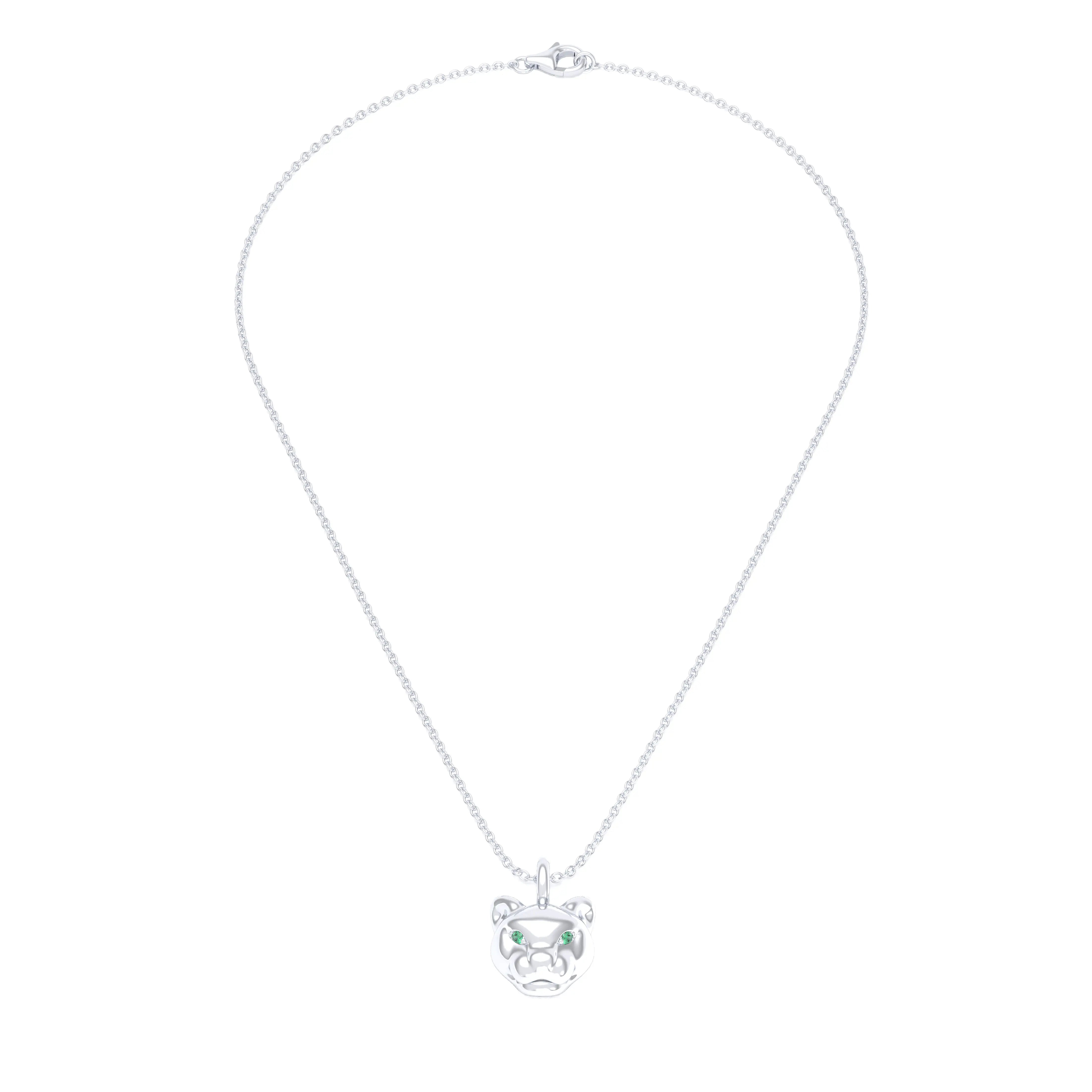 Collier Féline en Argent 950 et Pierres Précieuses