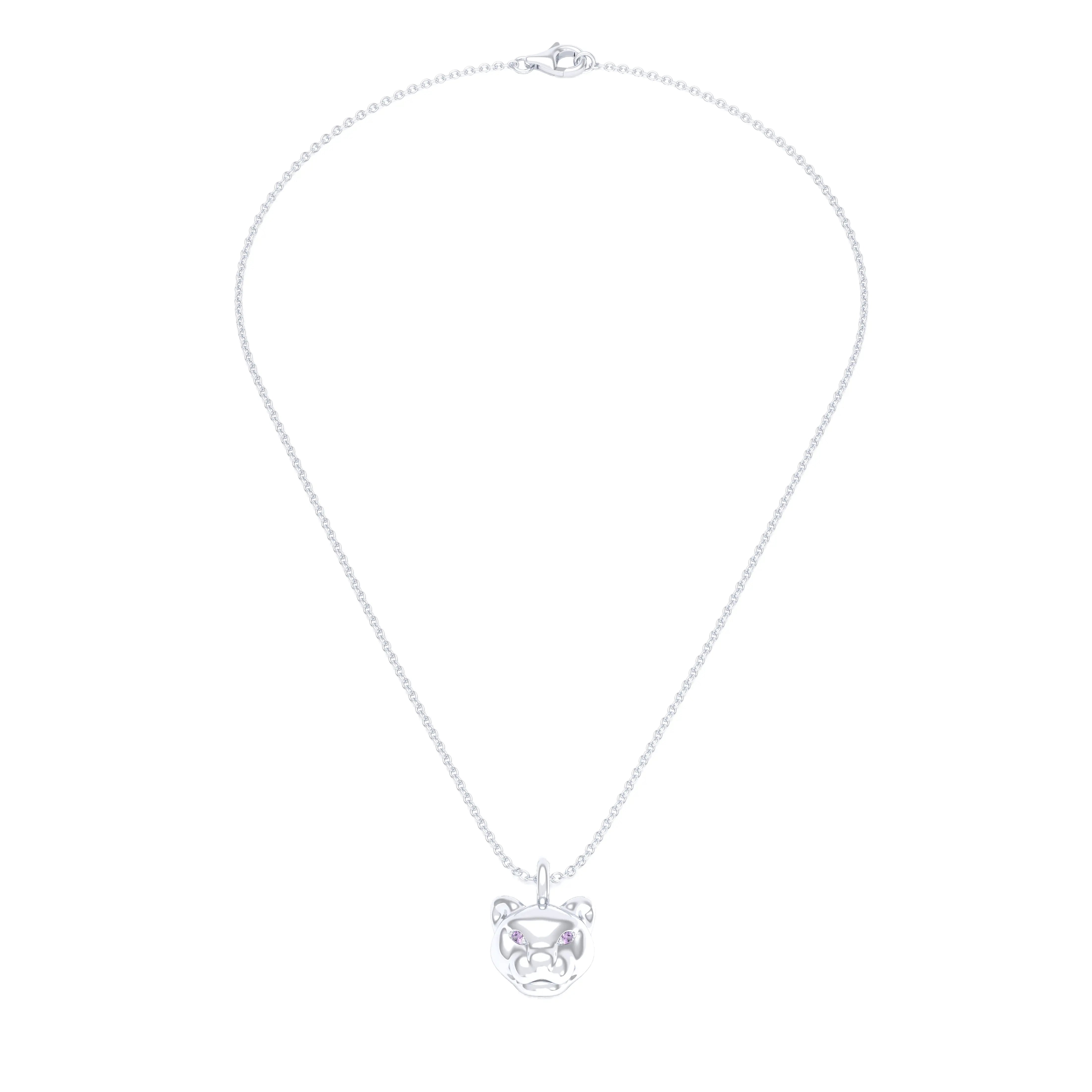Collier Féline en Argent 950 et Pierres Précieuses
