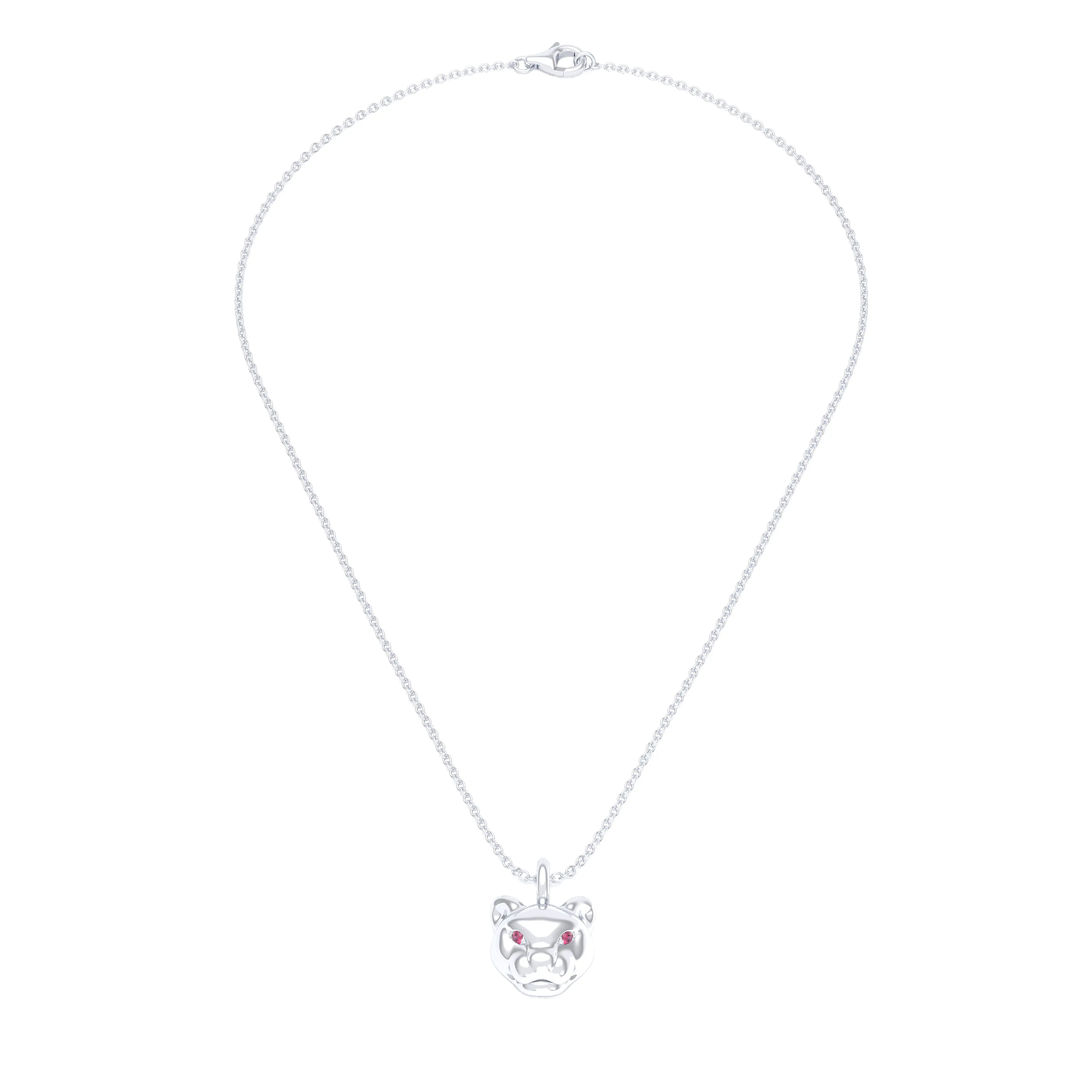 Collier Féline en Or Blanc 18k et Pierres Précieuses