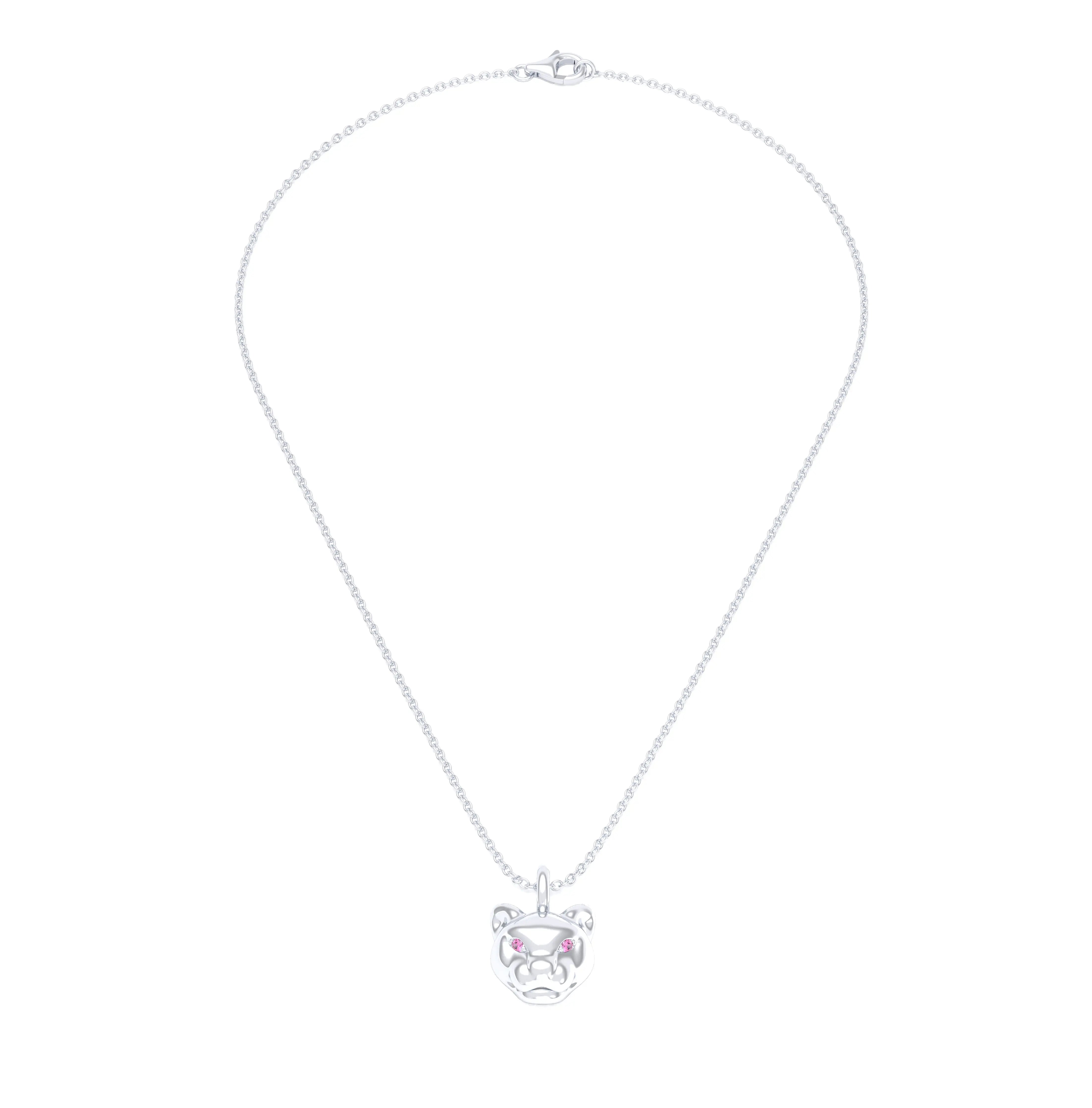 Collier Féline en Or Blanc 18k et Pierres Précieuses