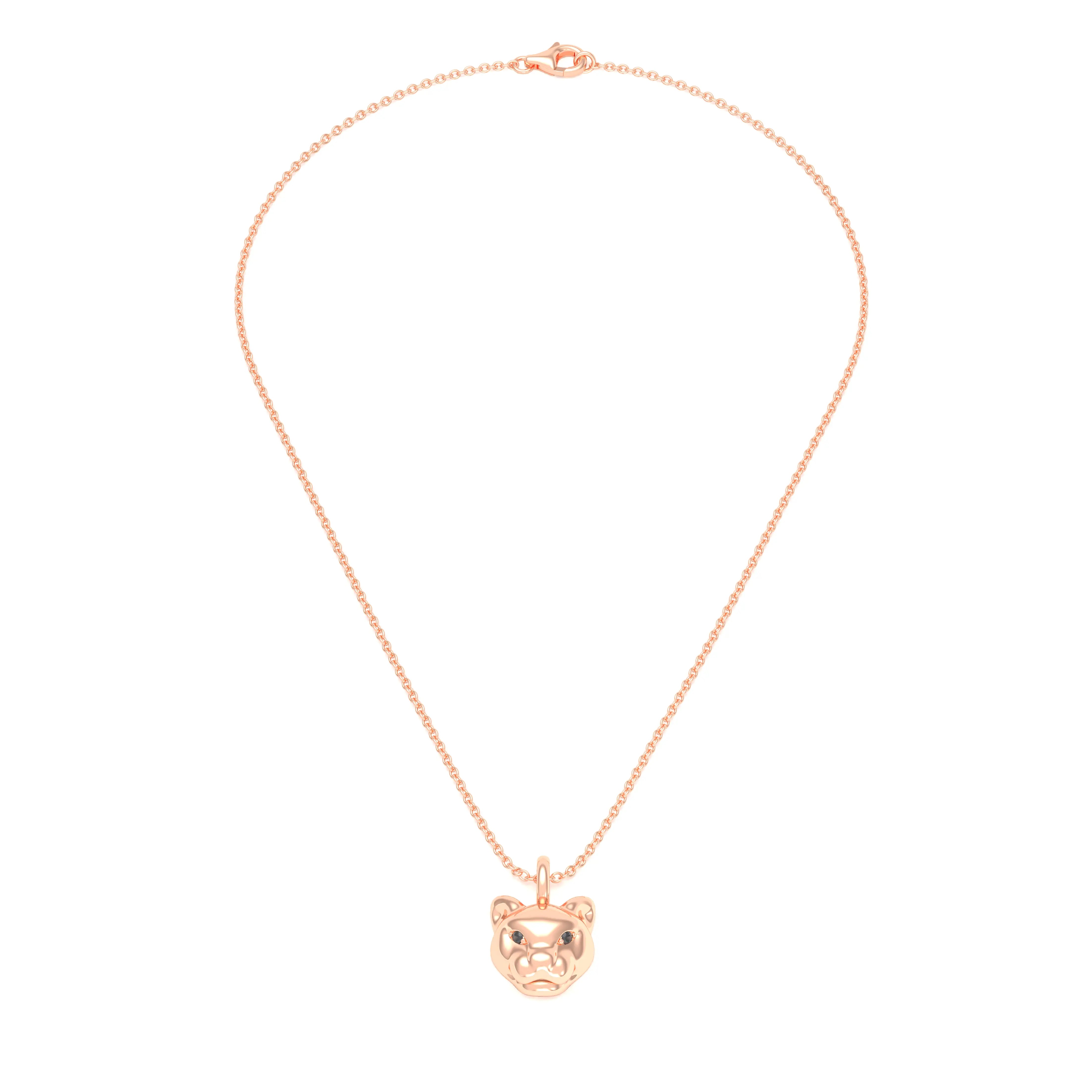 Collier Féline en Or Rose 18k et Pierres Précieuses