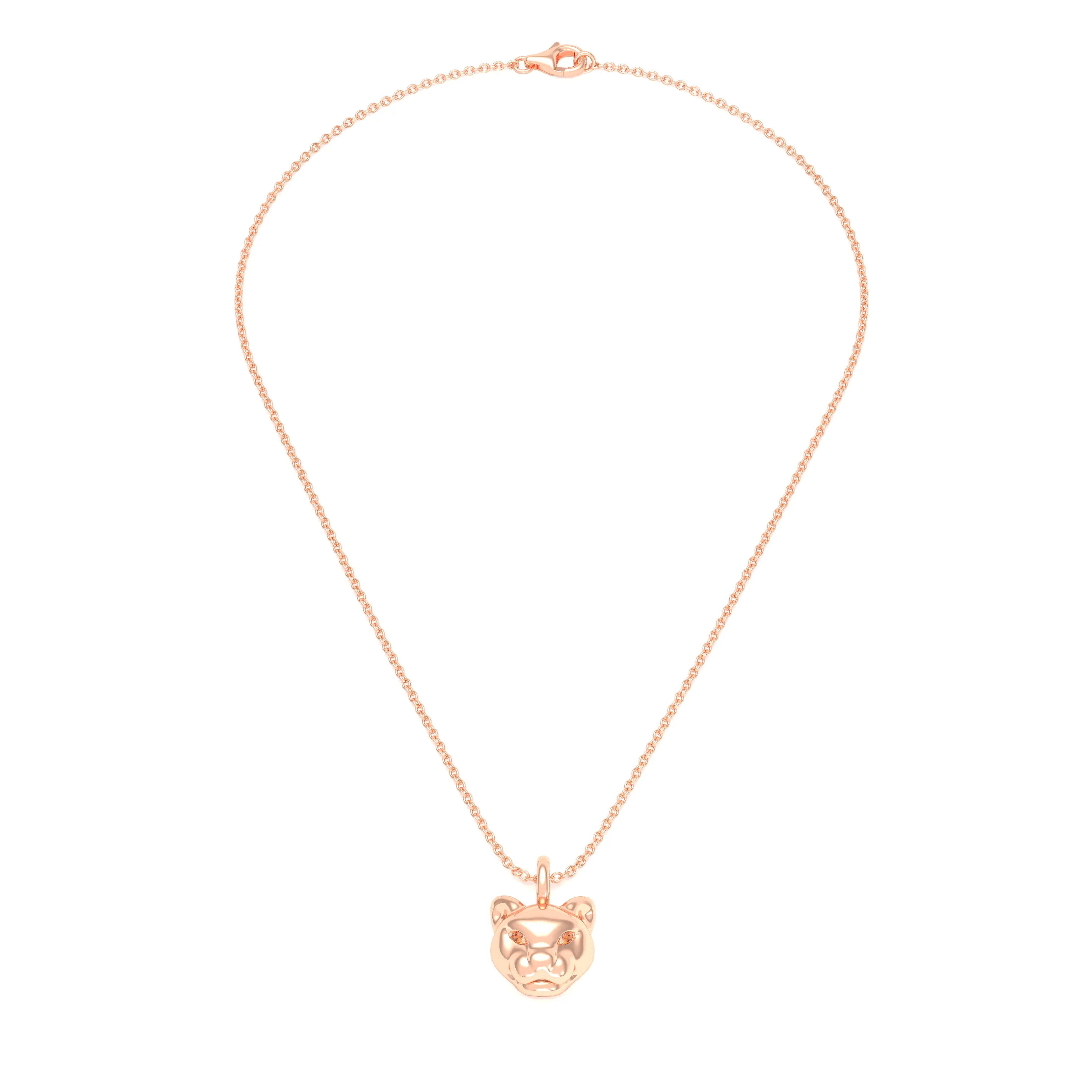 Collier Féline en Or Rose 18k et Pierres Précieuses