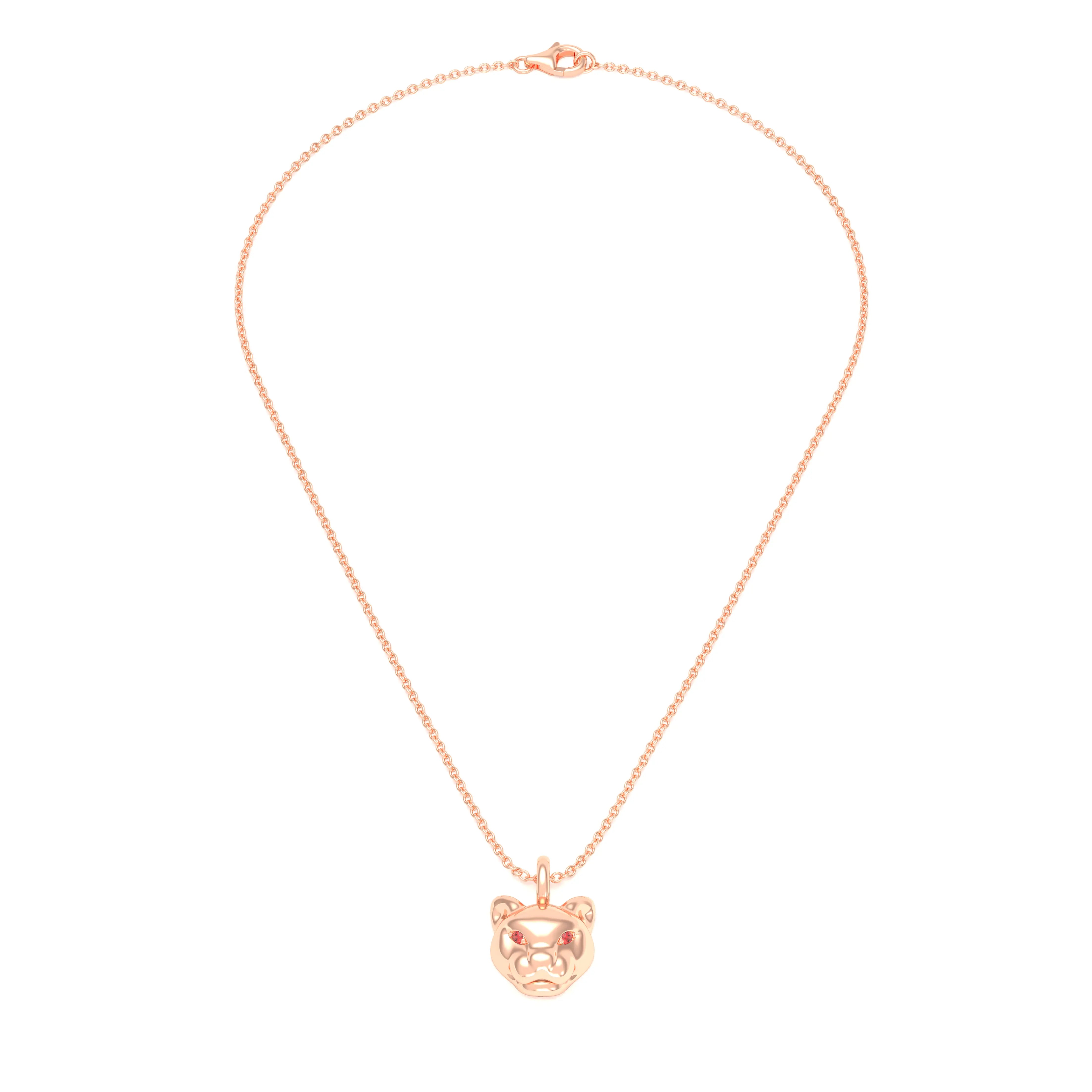 Collier Féline en Or Rose 18k et Pierres Précieuses