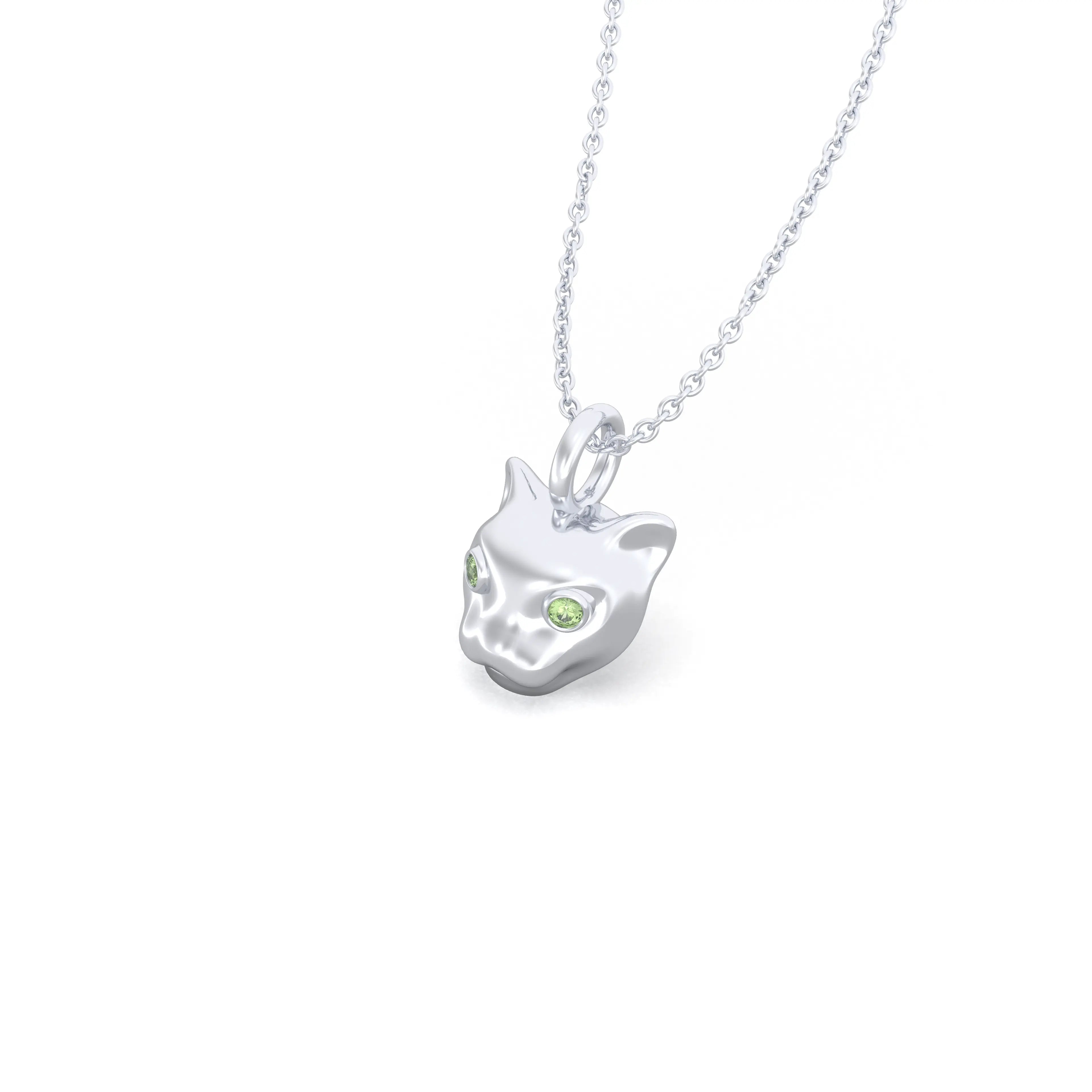 Collier “Féline” en Argent 950 et Pierres Fines – L'Éclat Indomptable Péridot