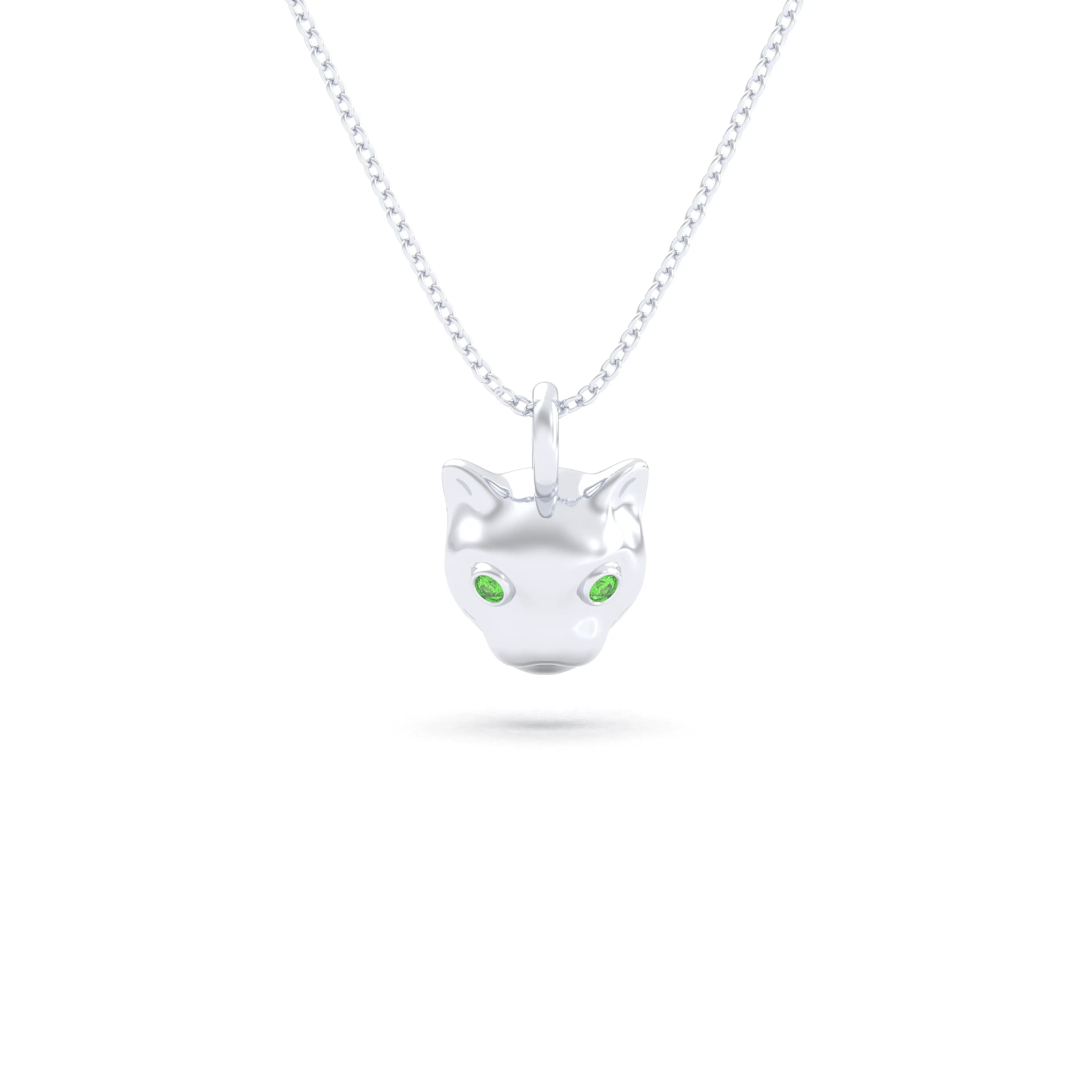 Collier “Féline” en Argent 950 et Pierres Précieuses