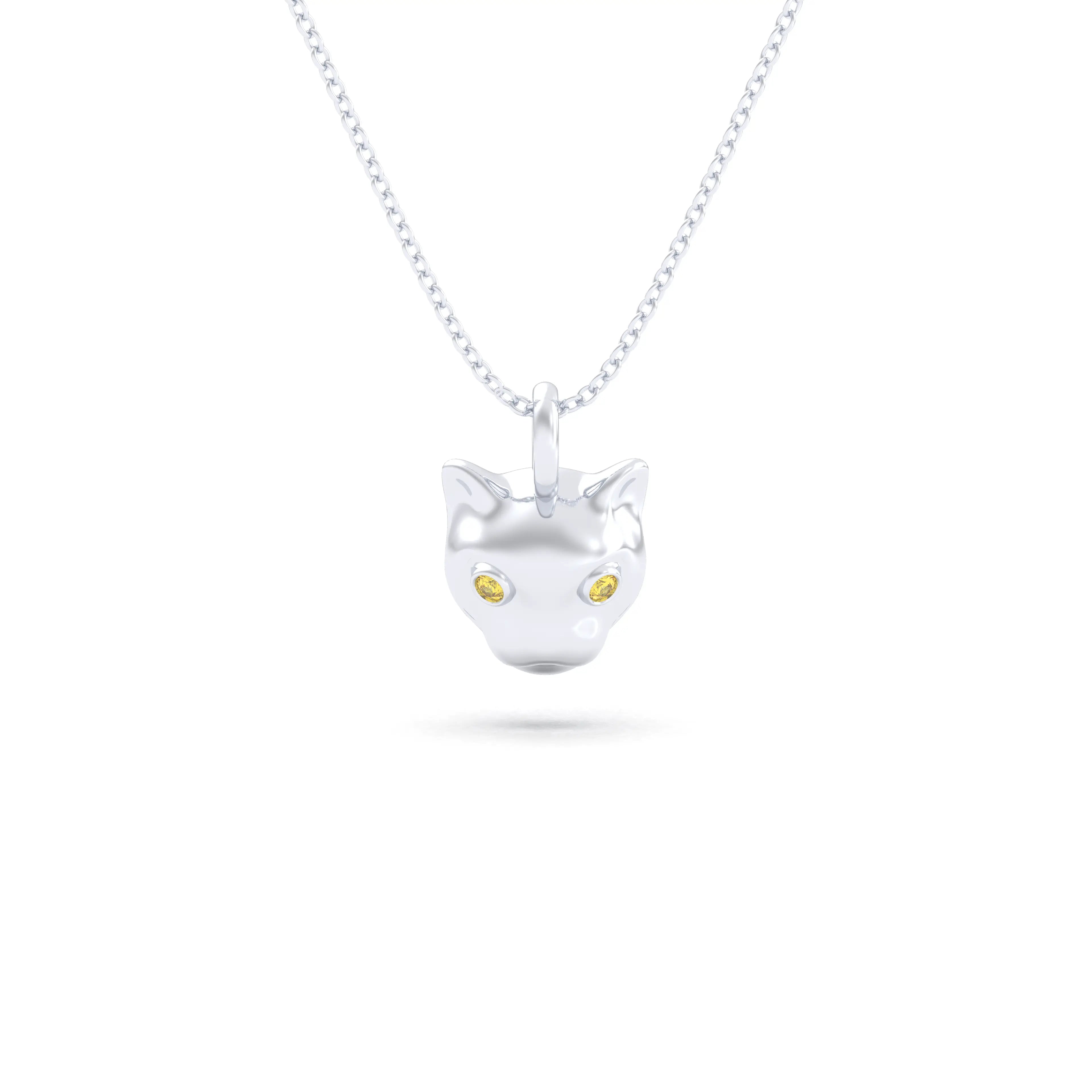 Collier “Féline” en Argent 950 et Pierres Précieuses