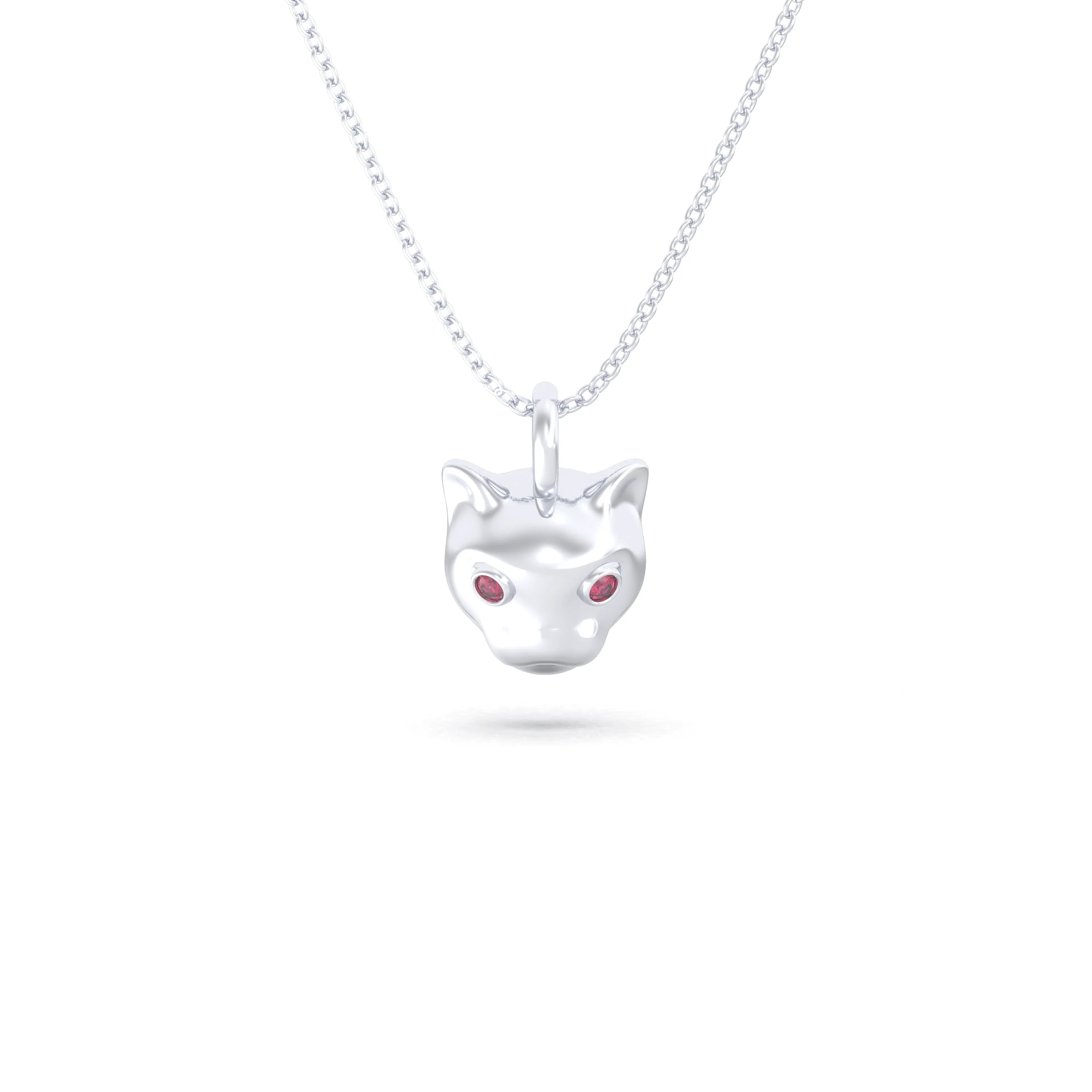 Collier “Féline” en Or Blanc 18k et Pierres Précieuses