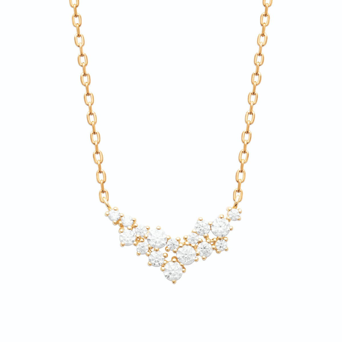Collier guirlande de zircons en plaqué or