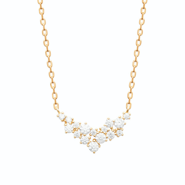 Collier guirlande de zircons en plaqué or