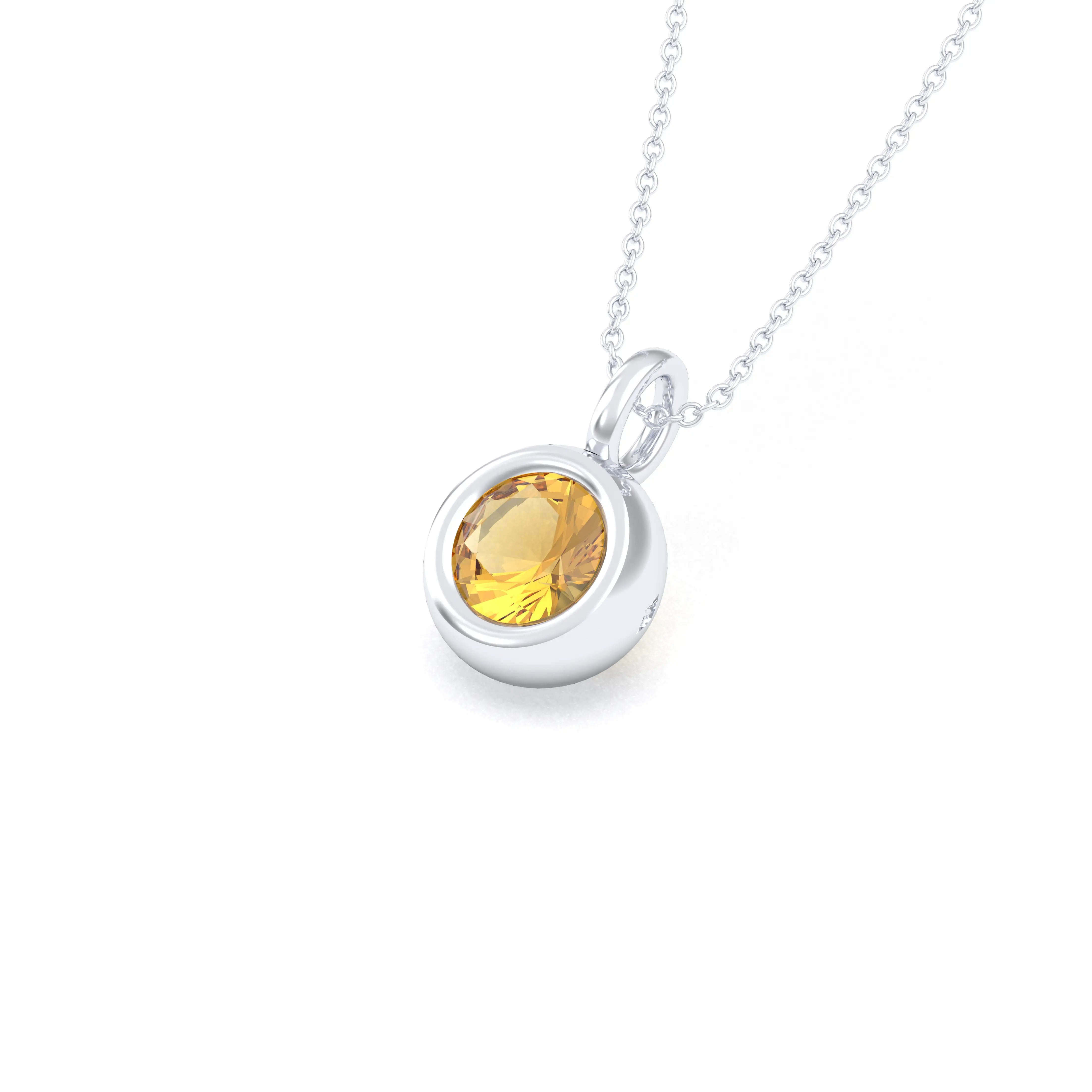Collier Indiscret en argent 950 personnalisable avec pierre fine au choix Citrine
