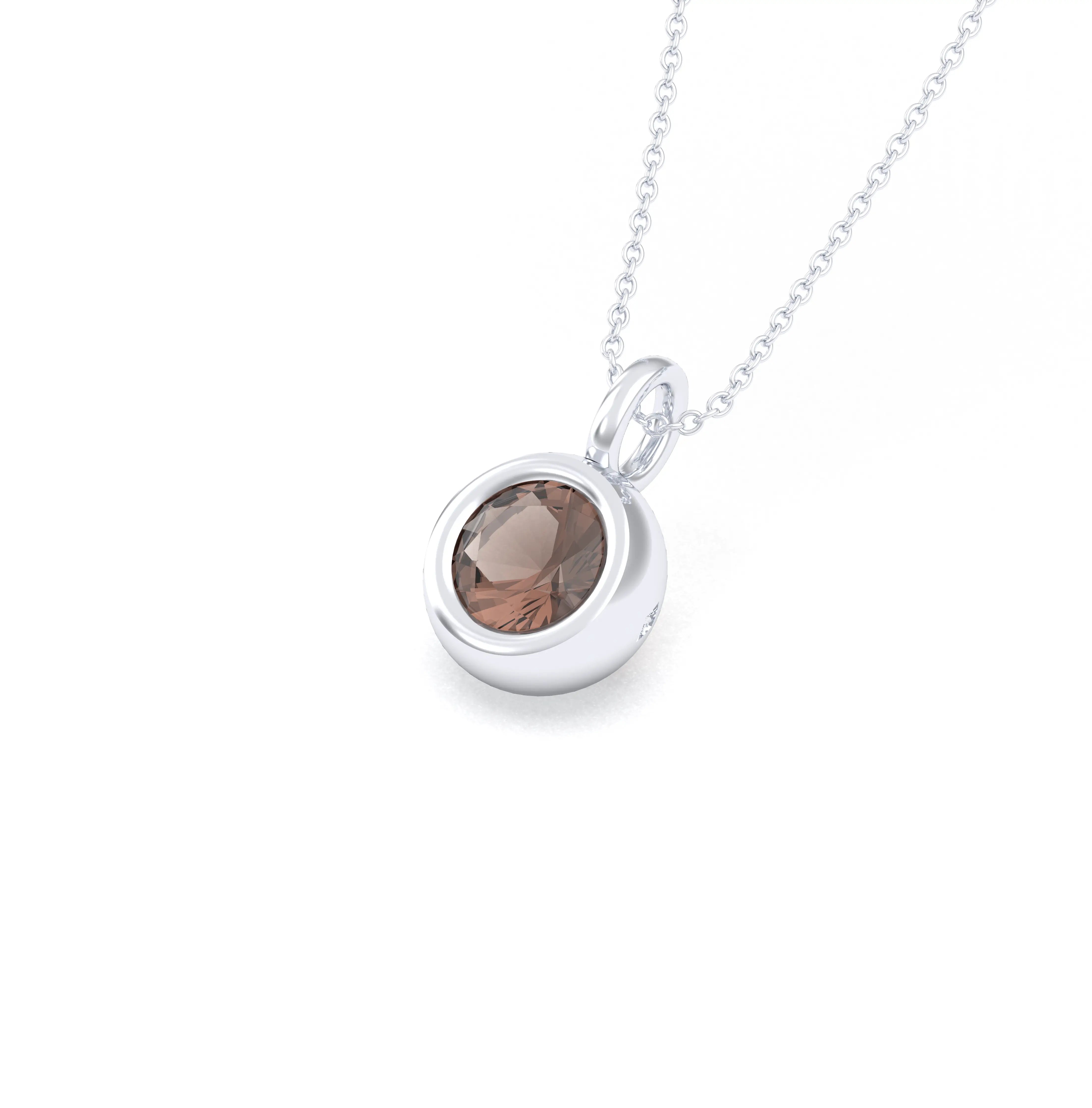 Collier Indiscret en argent 950 personnalisable avec pierre fine au choix Quartz fumé