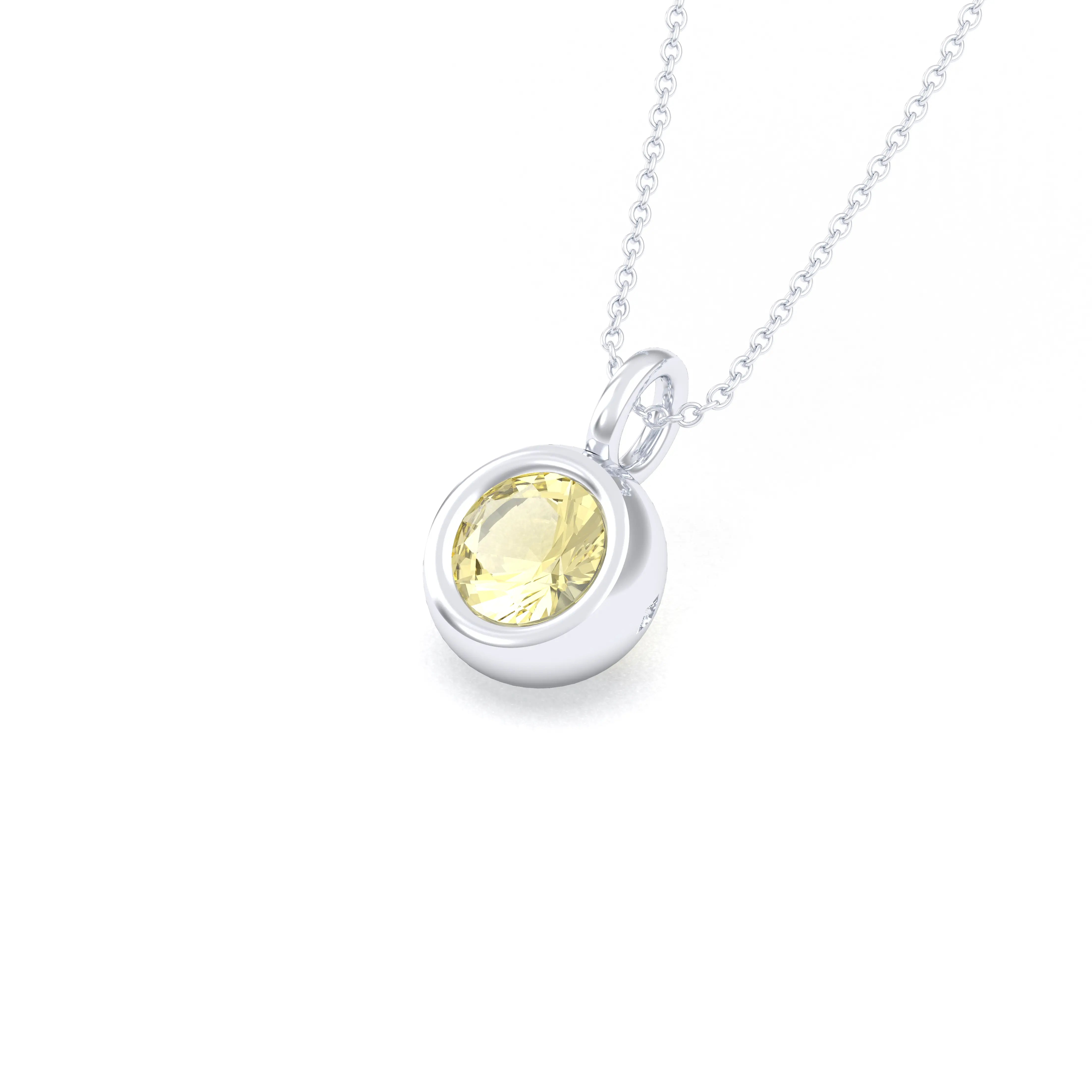 Collier Indiscret en argent 950 personnalisable avec pierre fine au choix Quartz lemon