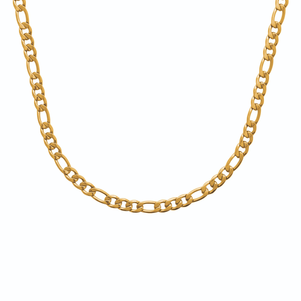 Collier maille figaro en acier PVD doré homme