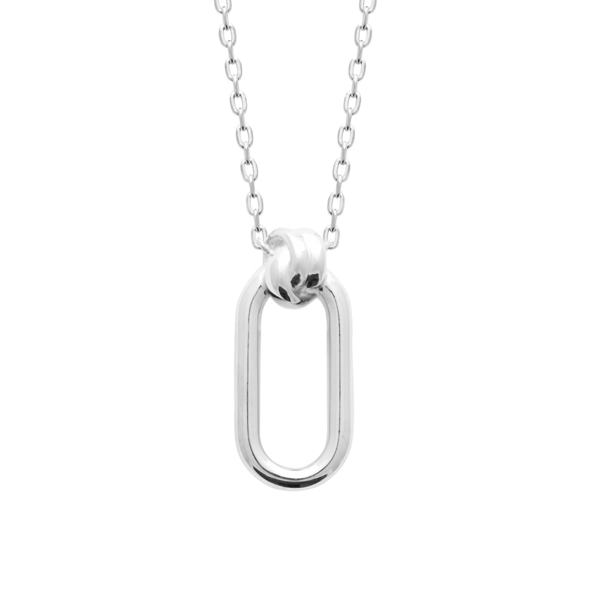 Collier maillon ovale en argent 925 rhodié 45 cm