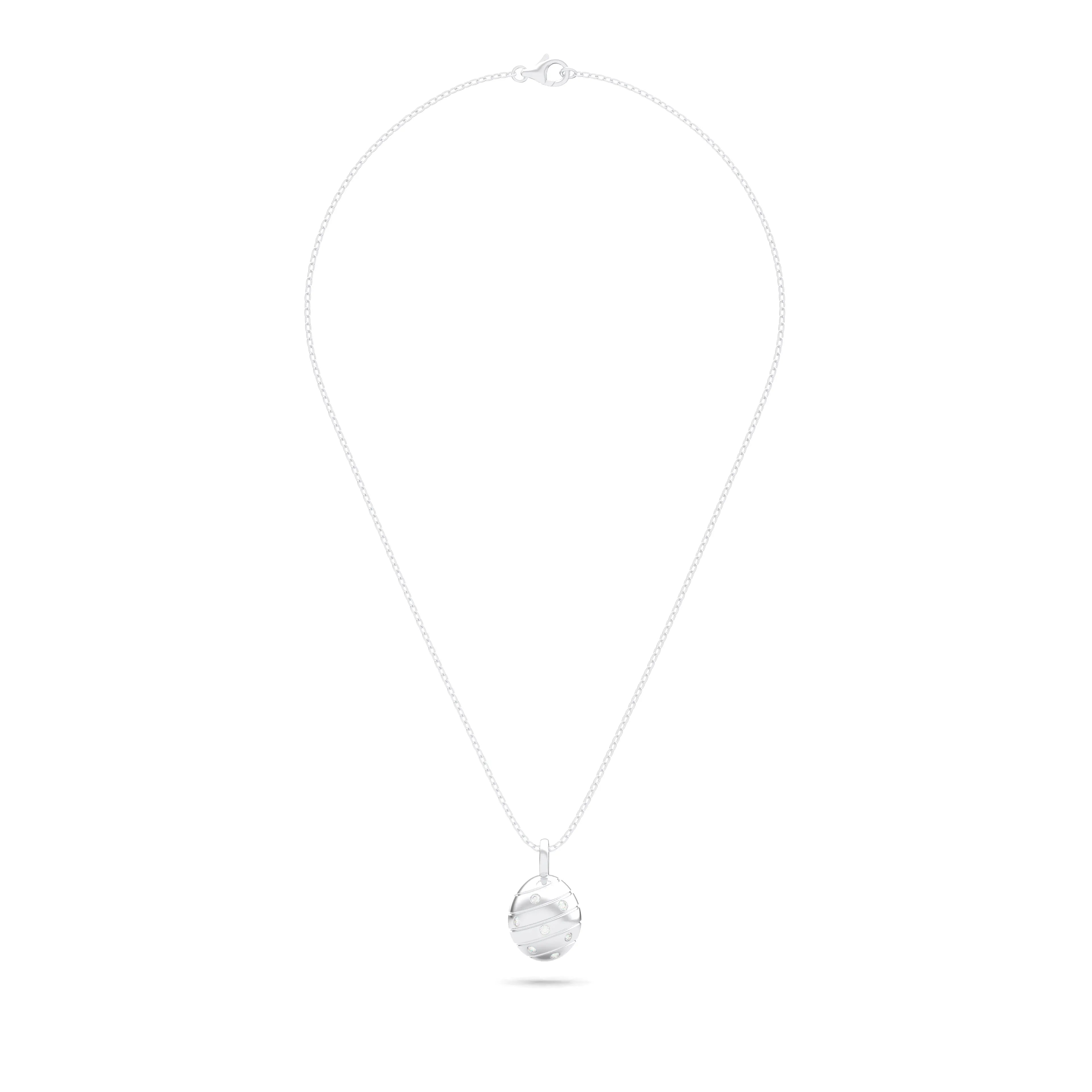 Collier “L’Œuf Boréal” – Argent 950 & 7 Pierres Précieuses