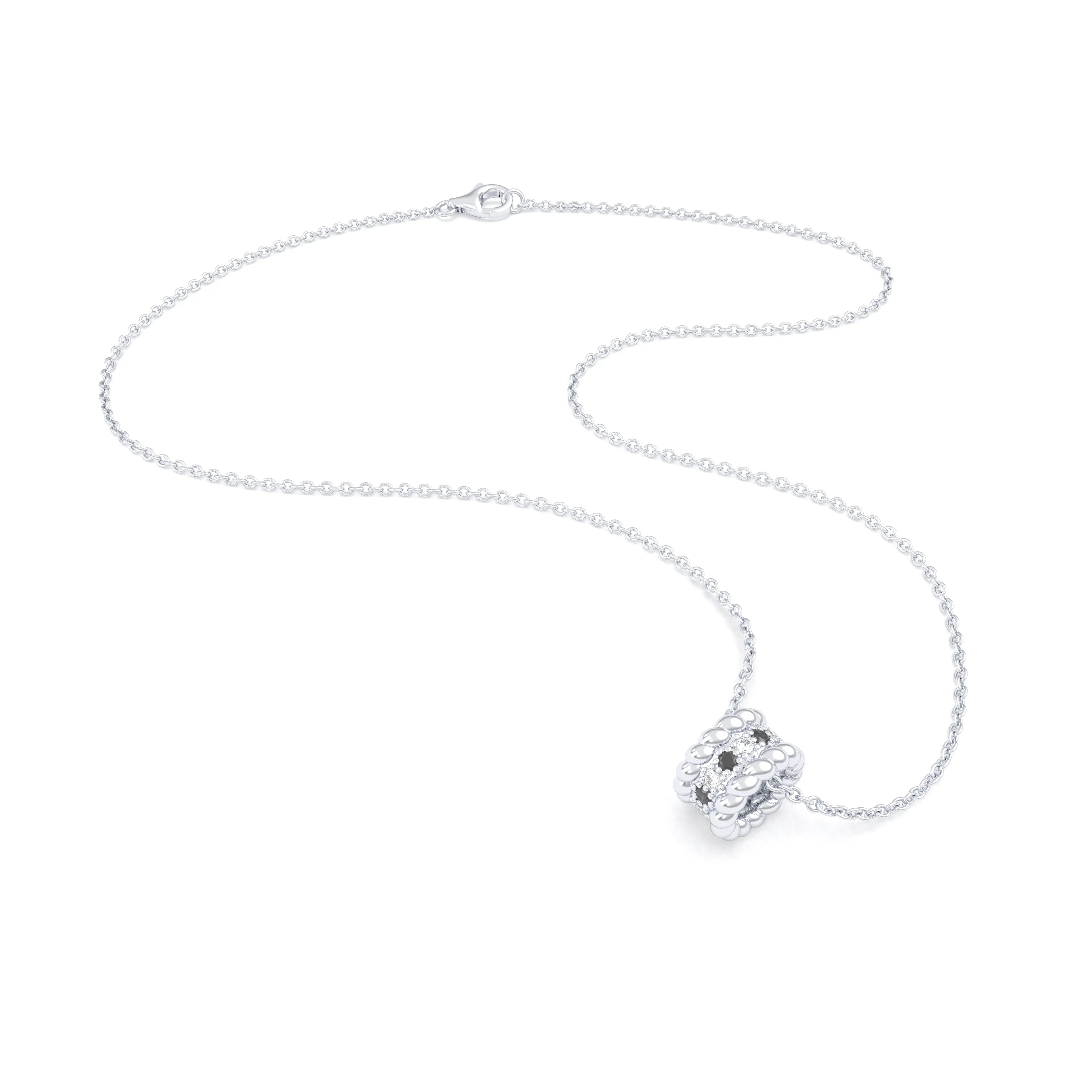 Collier Olympe en Or Blanc 18 Carats et Pierres Précieuses