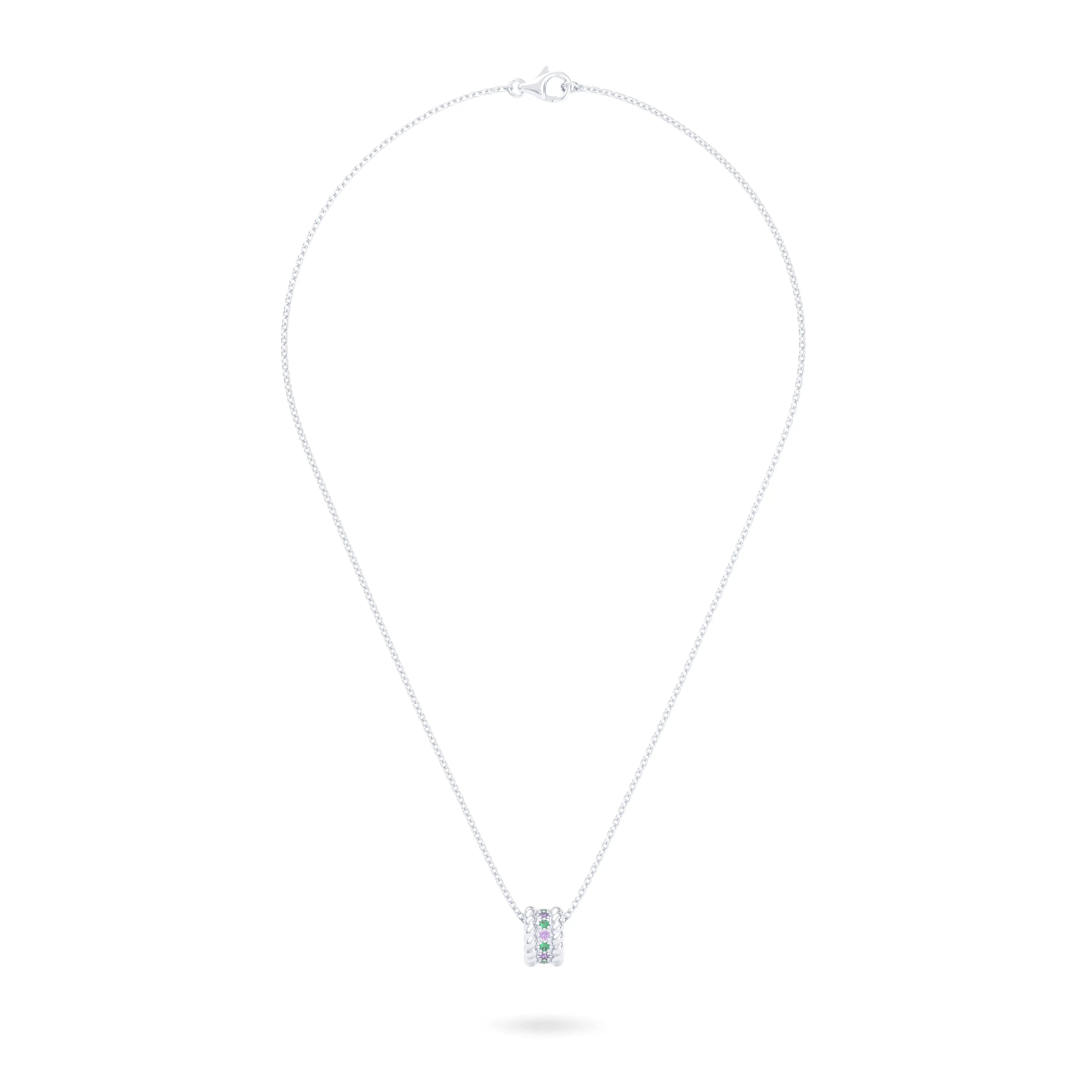 Collier Olympe en Or Blanc 18 Carats et Pierres Précieuses